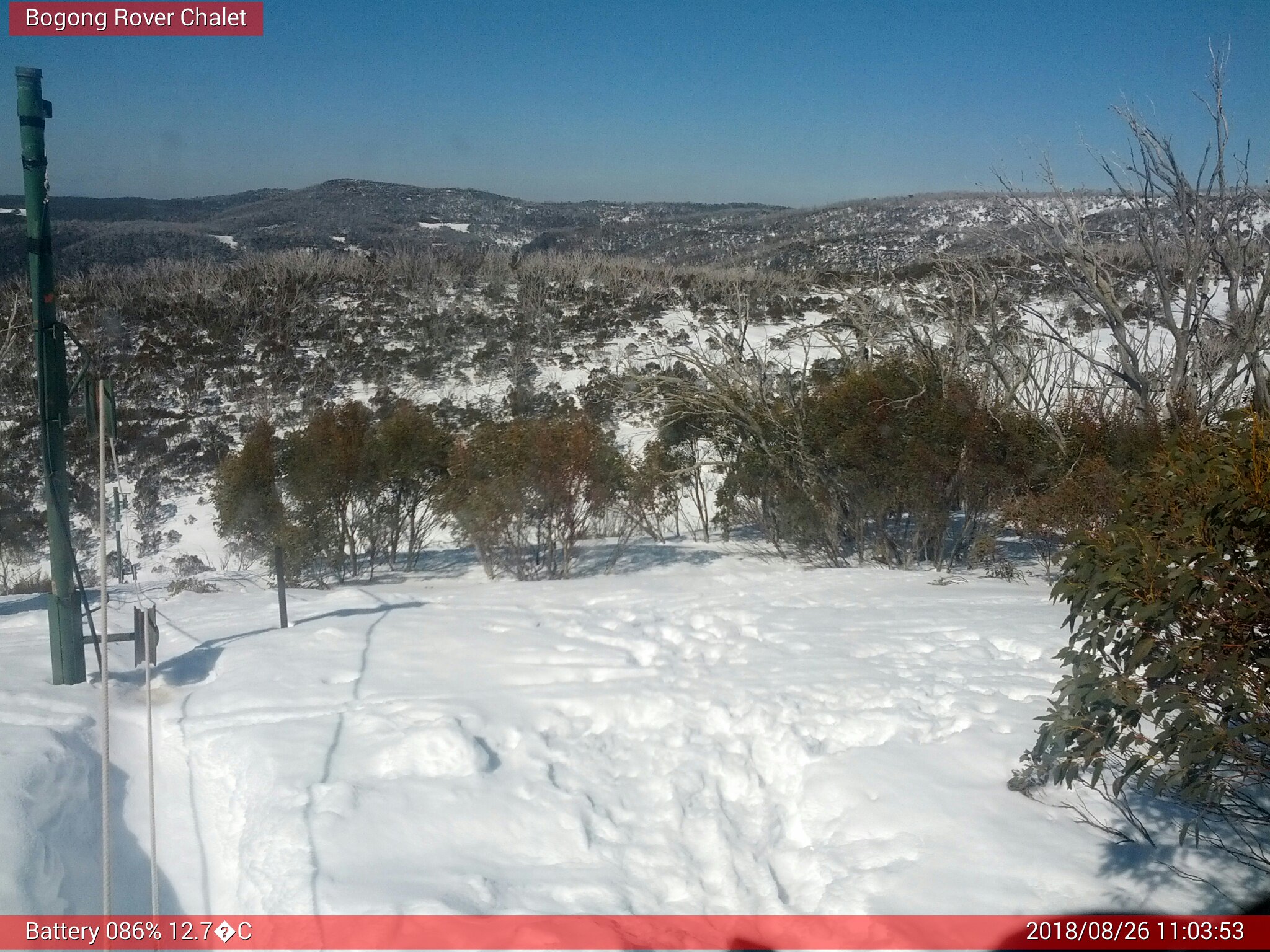 Bogong Web Cam 11:03am Sunday 26th of August 2018