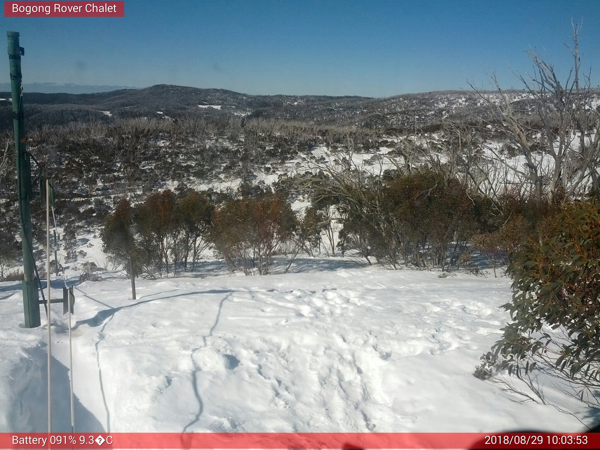 Bogong Web Cam 10:03am Wednesday 29th of August 2018