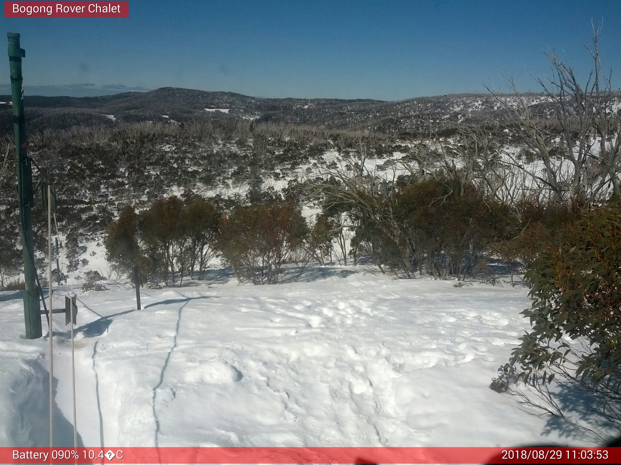 Bogong Web Cam 11:03am Wednesday 29th of August 2018