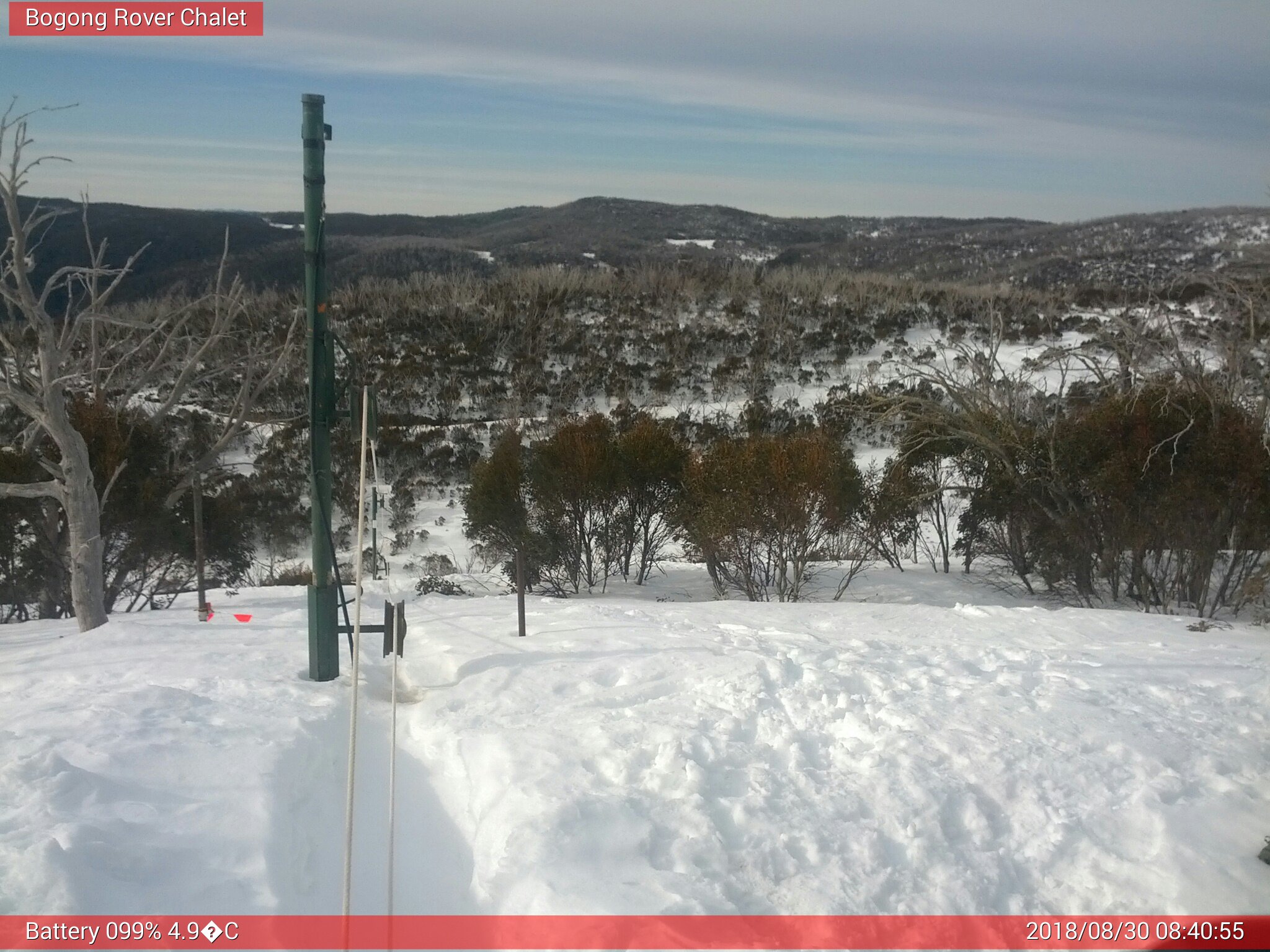 Bogong Web Cam 8:40am Thursday 30th of August 2018