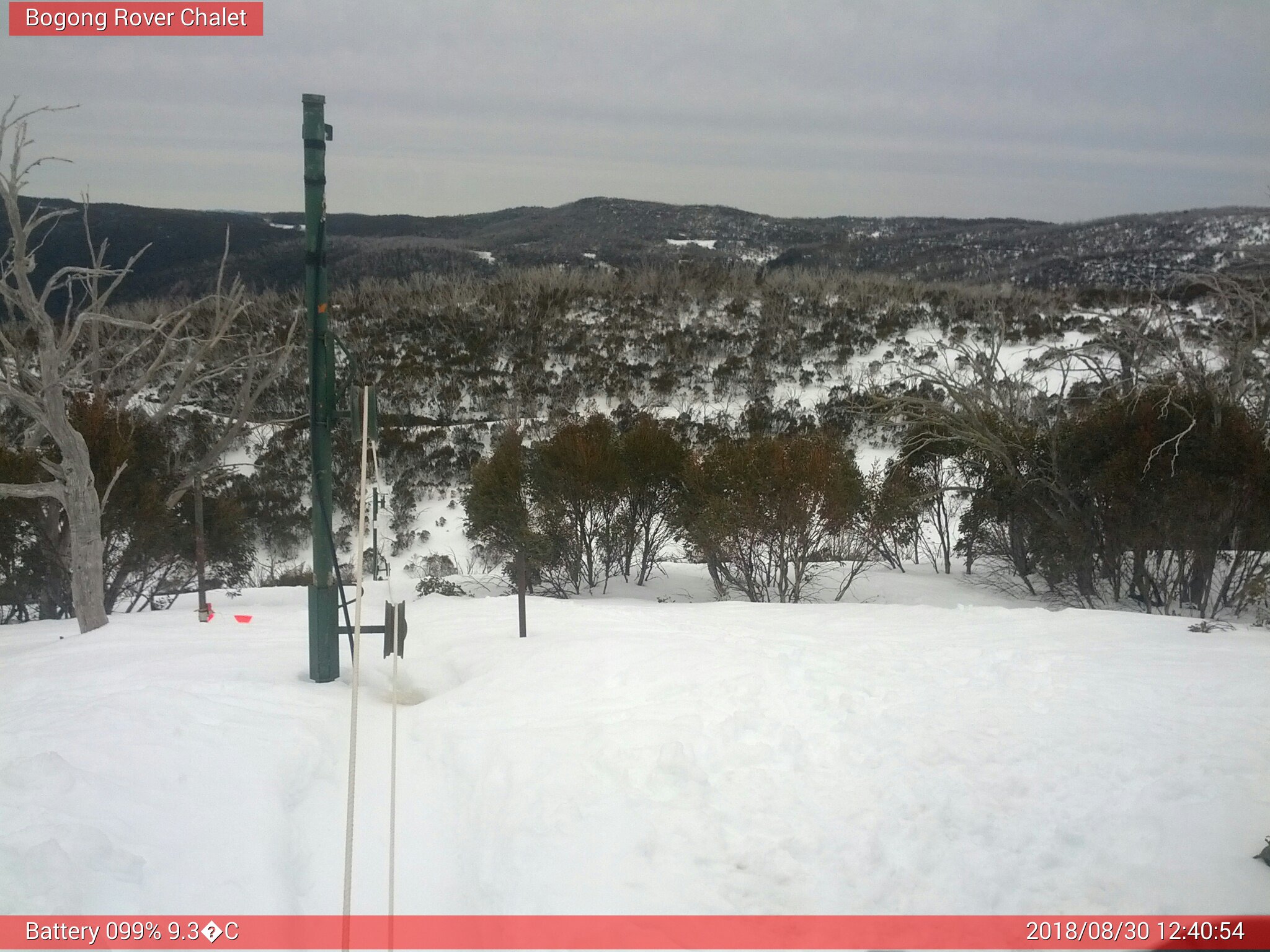 Bogong Web Cam 12:40pm Thursday 30th of August 2018