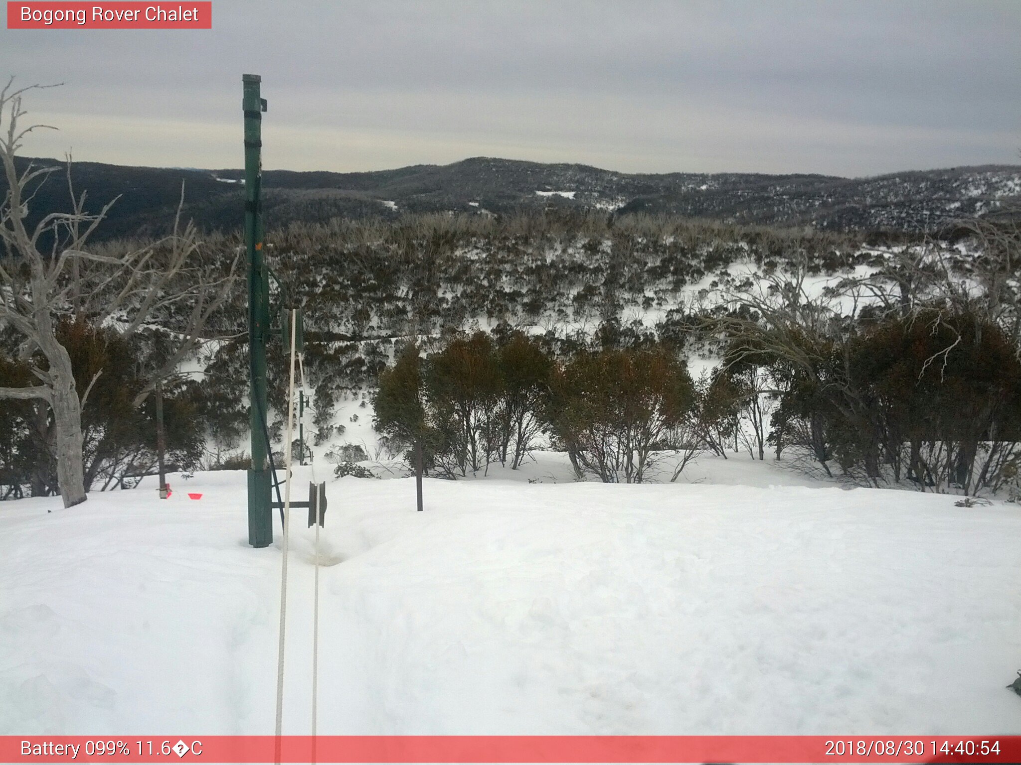 Bogong Web Cam 2:40pm Thursday 30th of August 2018