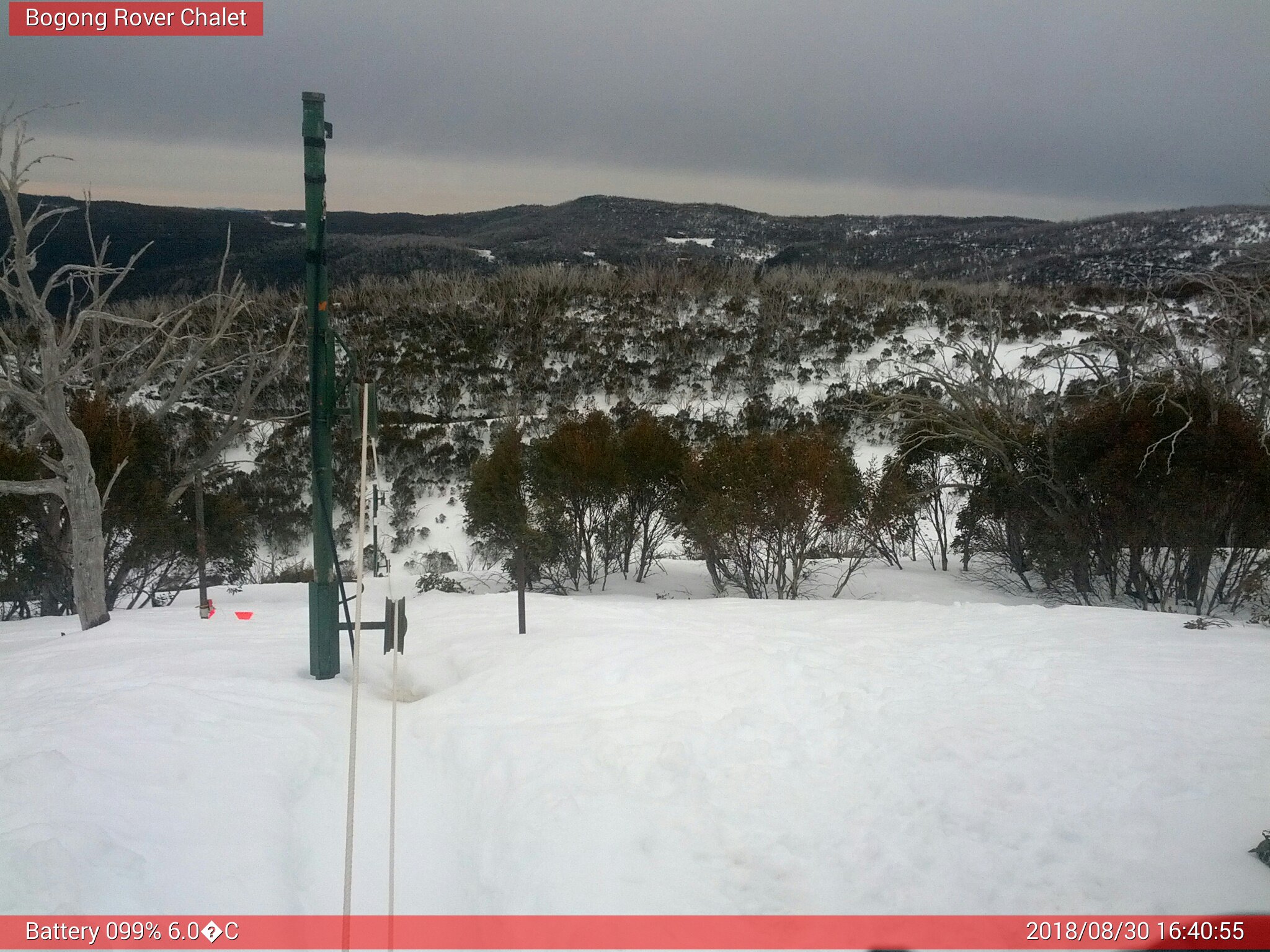 Bogong Web Cam 4:40pm Thursday 30th of August 2018