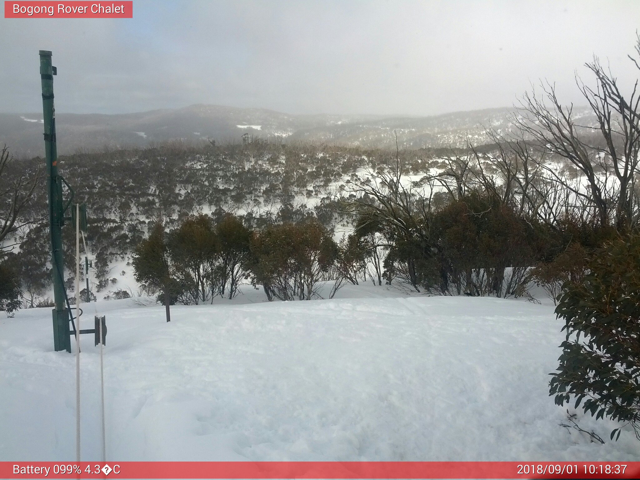 Bogong Web Cam 10:18am Saturday 1st of September 2018