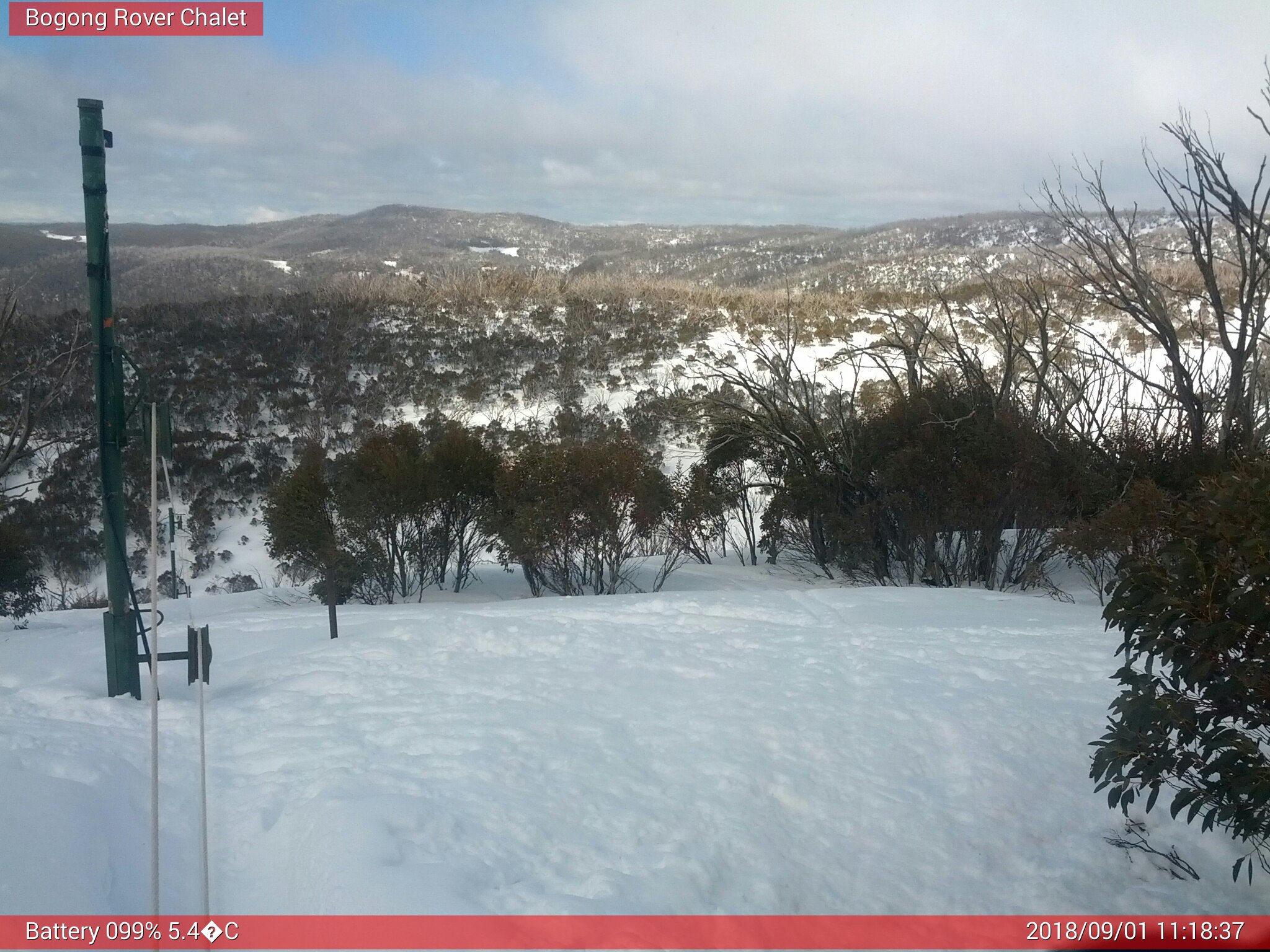 Bogong Web Cam 11:18am Saturday 1st of September 2018