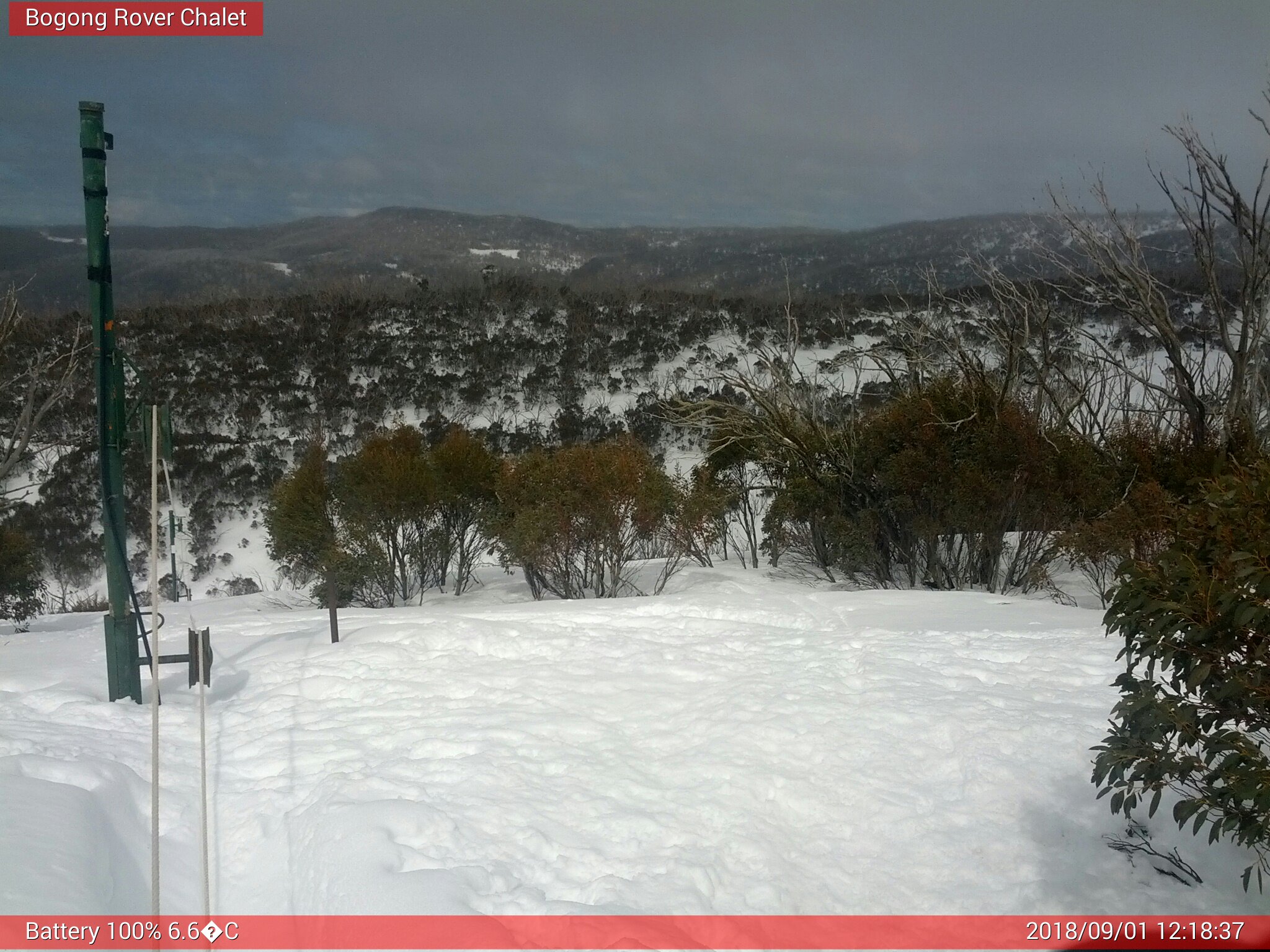 Bogong Web Cam 12:18pm Saturday 1st of September 2018