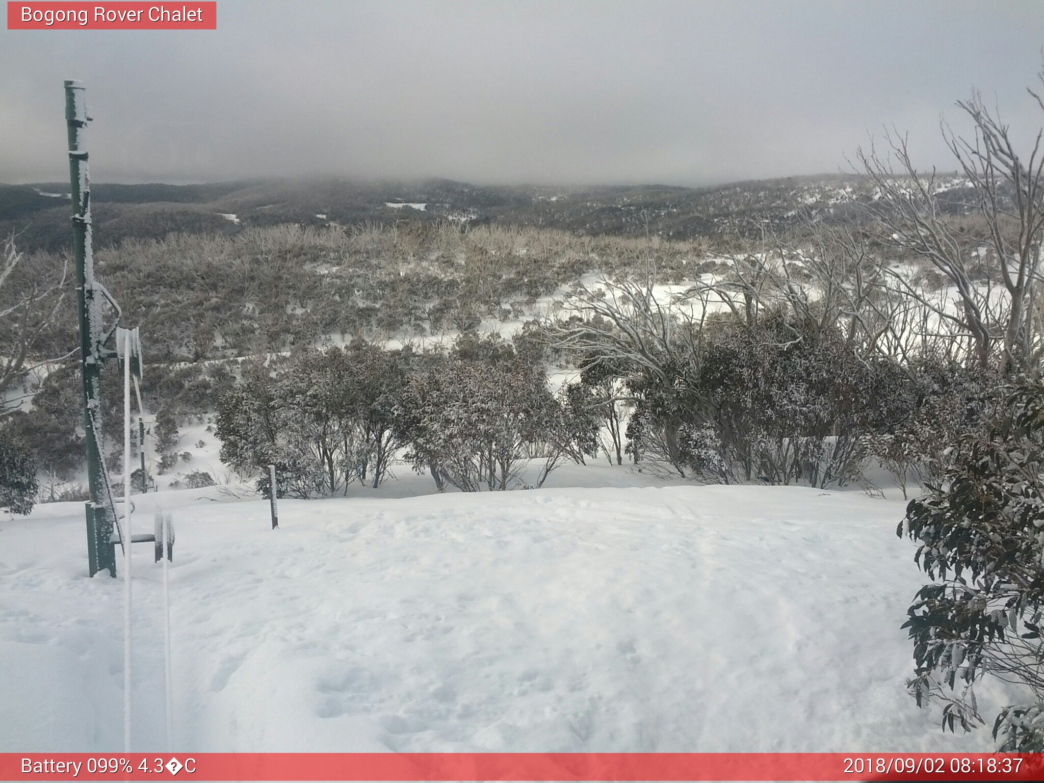 Bogong Web Cam 8:18am Sunday 2nd of September 2018