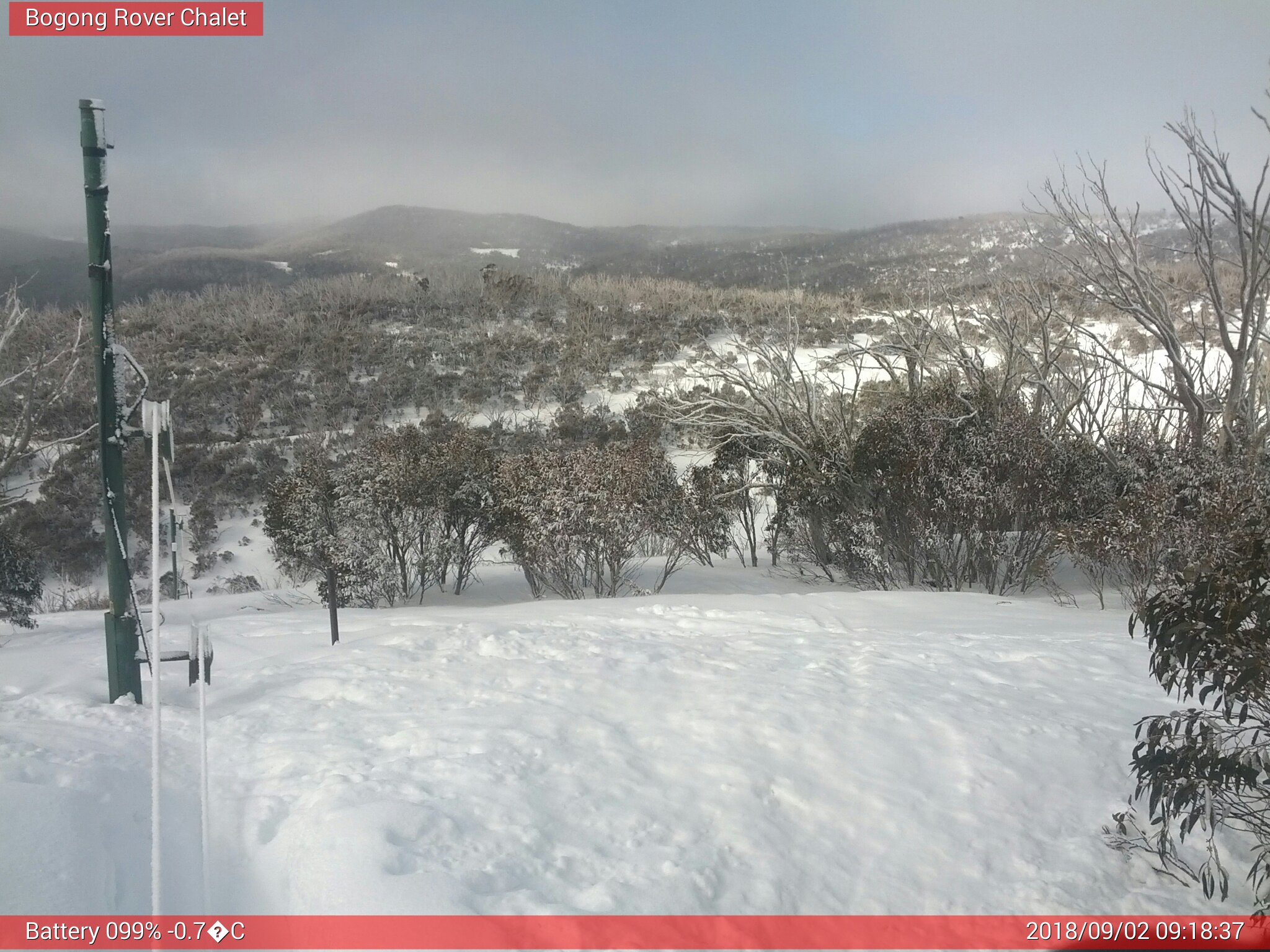 Bogong Web Cam 9:18am Sunday 2nd of September 2018