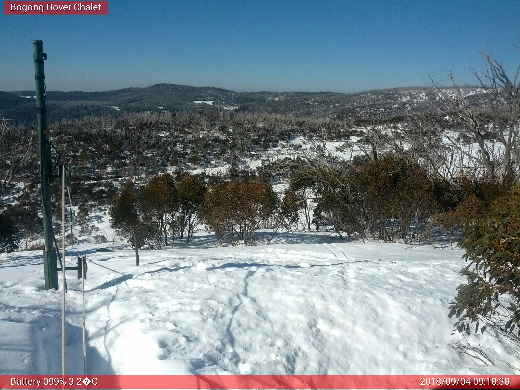 Bogong Web Cam 9:18am Tuesday 4th of September 2018