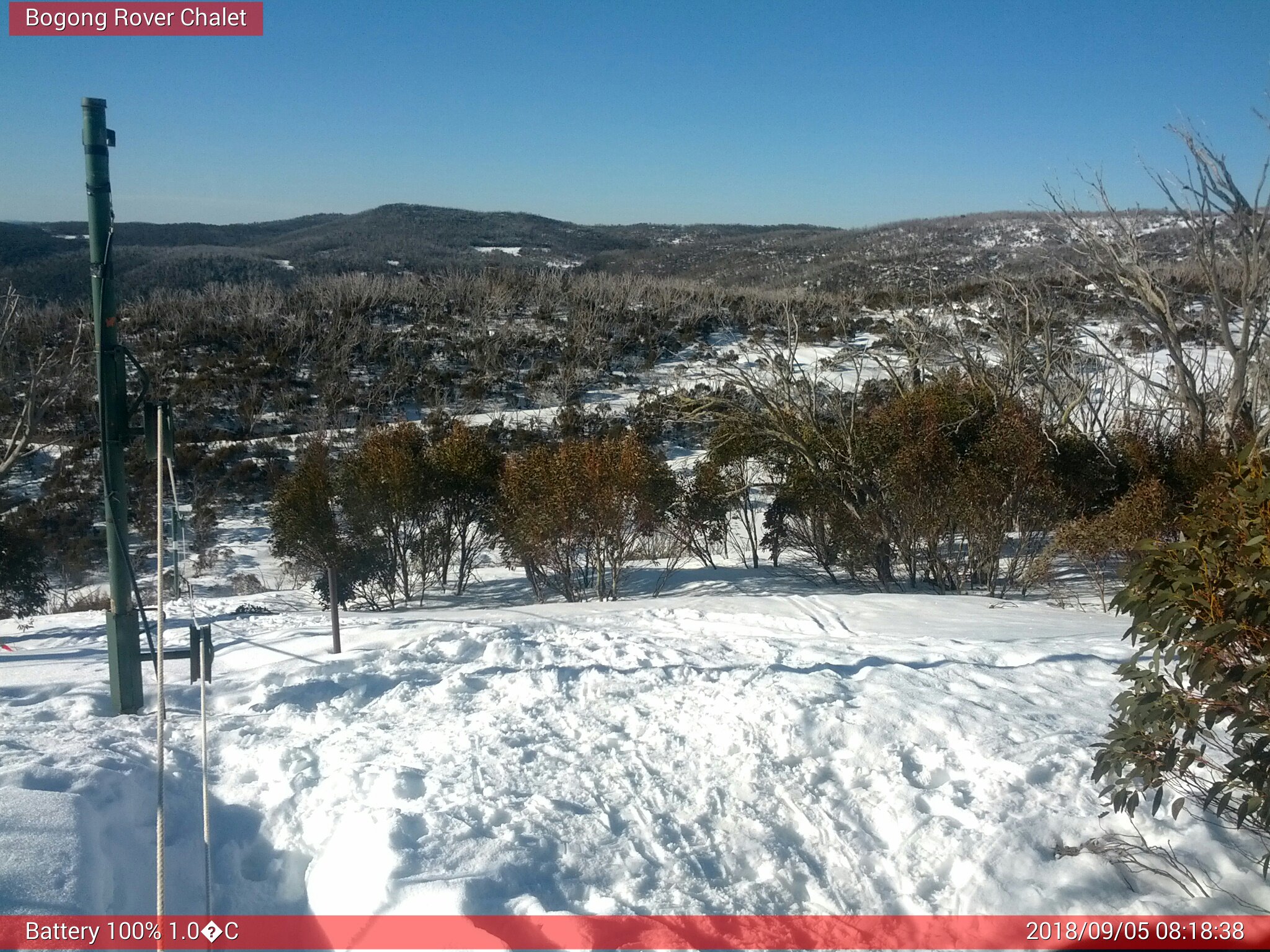 Bogong Web Cam 8:18am Wednesday 5th of September 2018