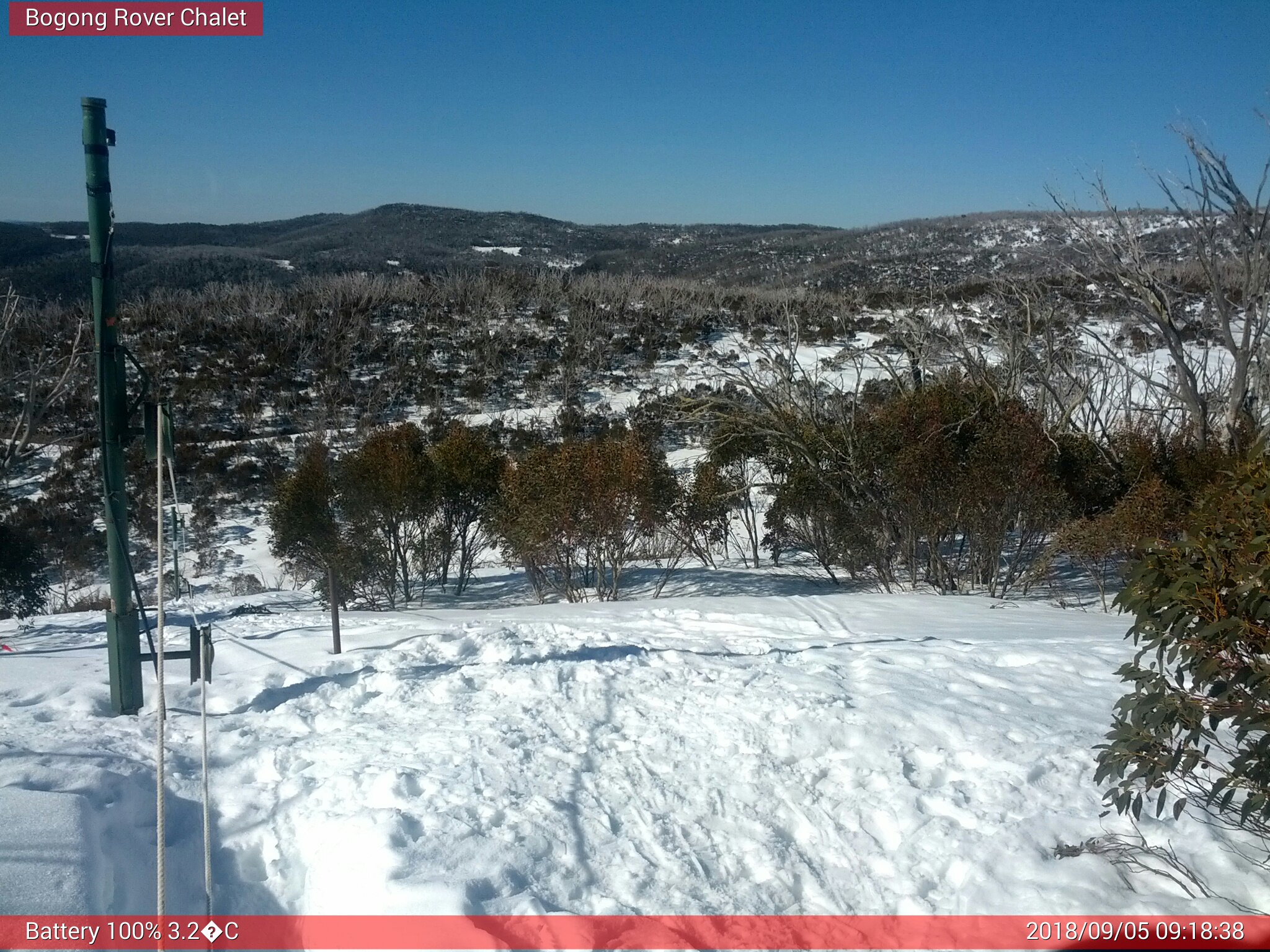 Bogong Web Cam 9:18am Wednesday 5th of September 2018