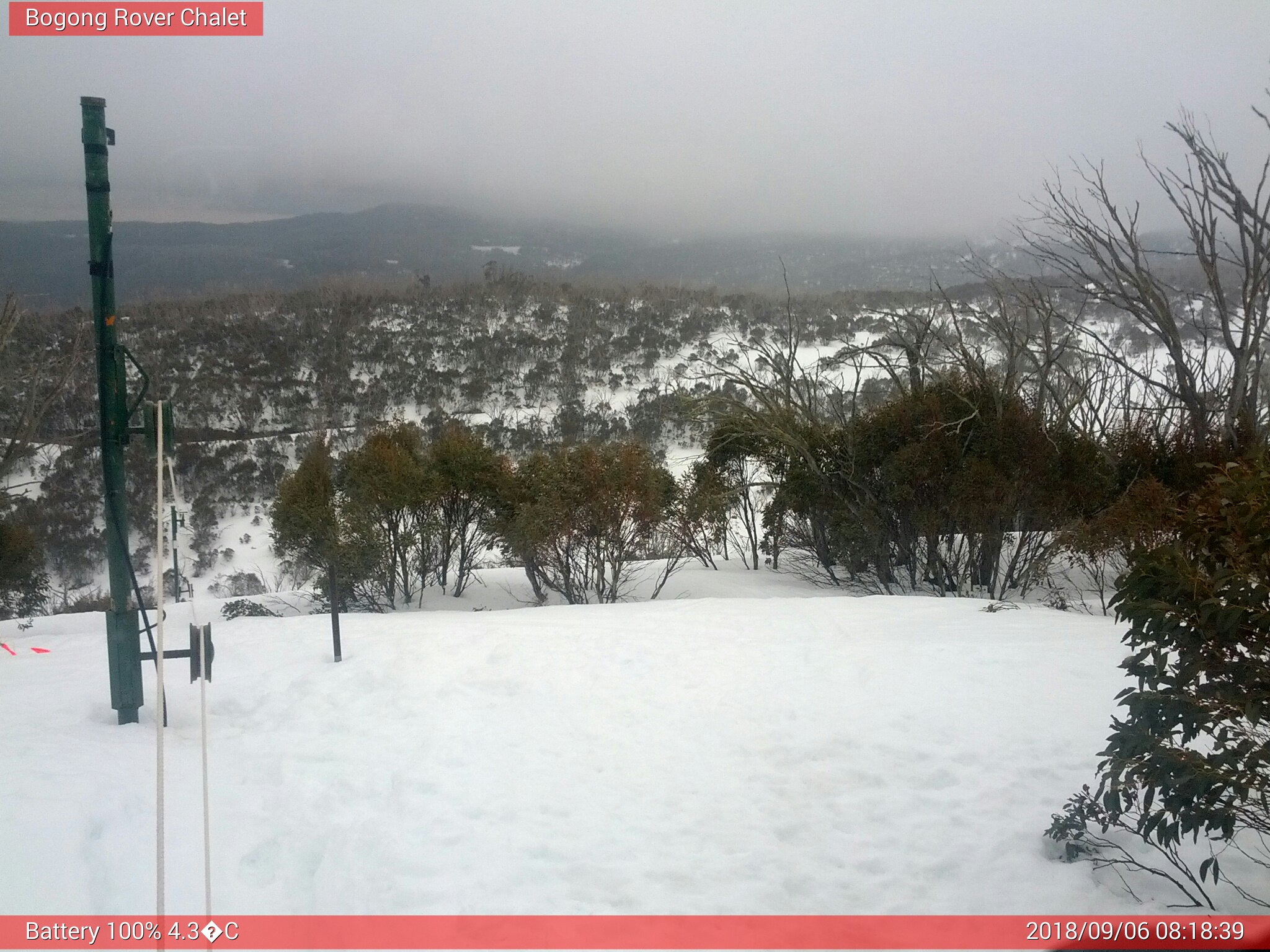 Bogong Web Cam 8:18am Thursday 6th of September 2018