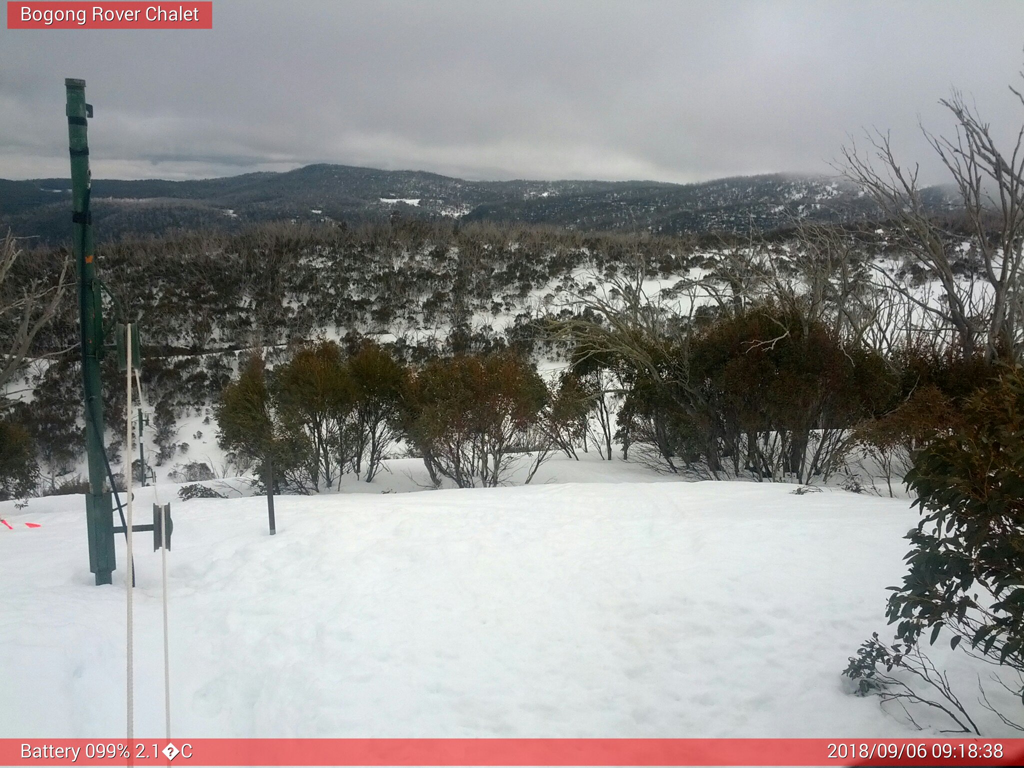 Bogong Web Cam 9:18am Thursday 6th of September 2018