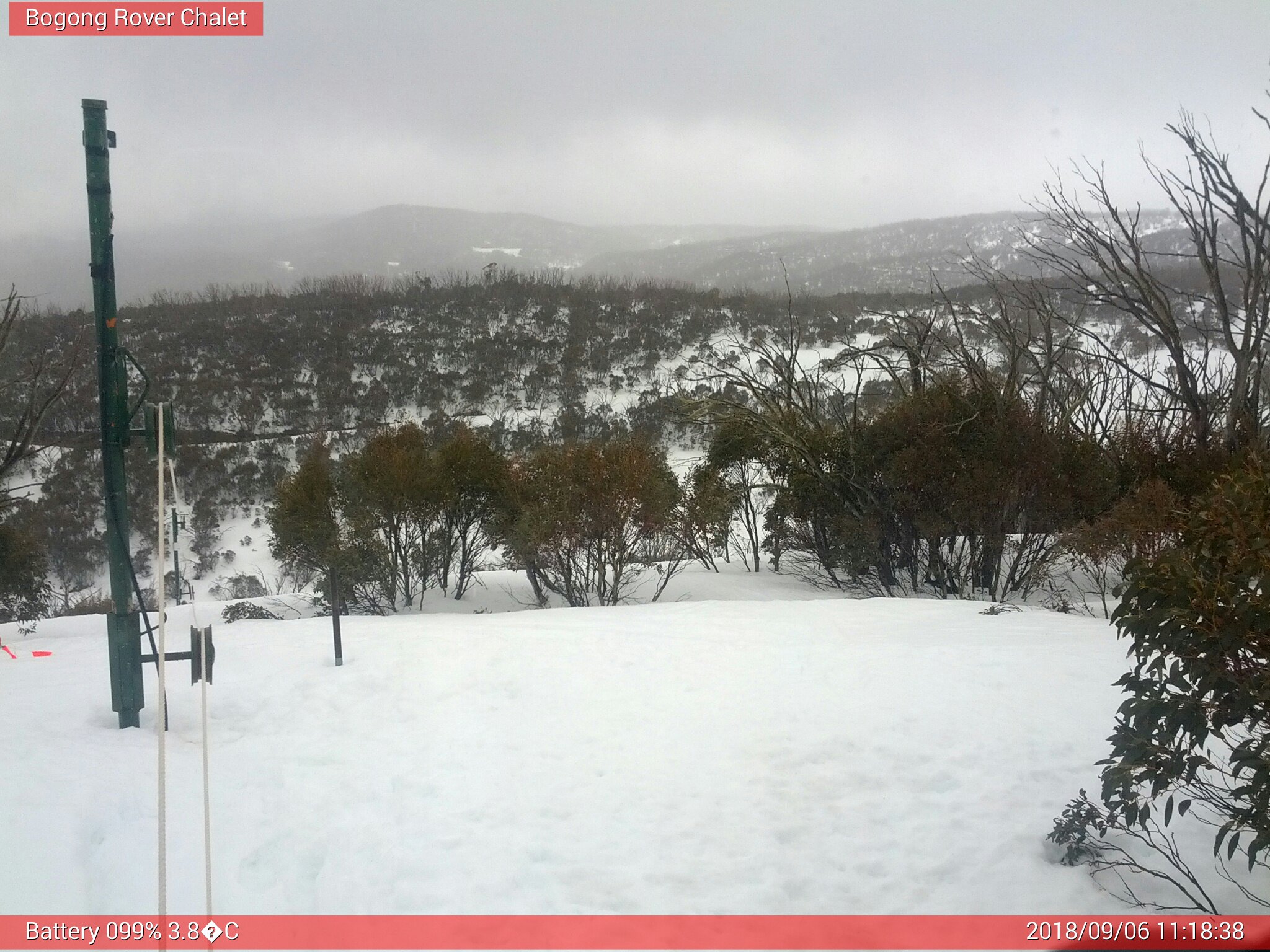 Bogong Web Cam 11:18am Thursday 6th of September 2018