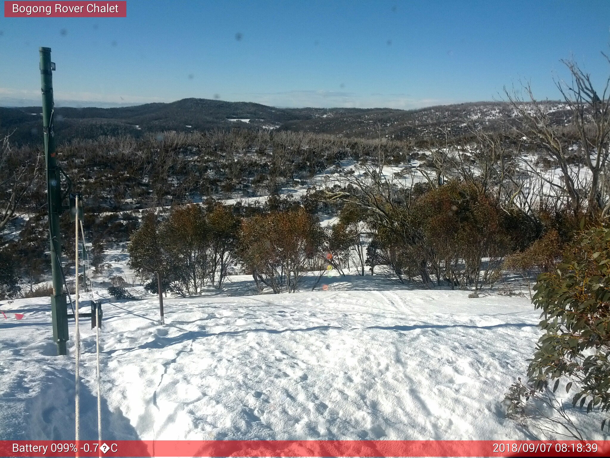 Bogong Web Cam 8:18am Friday 7th of September 2018