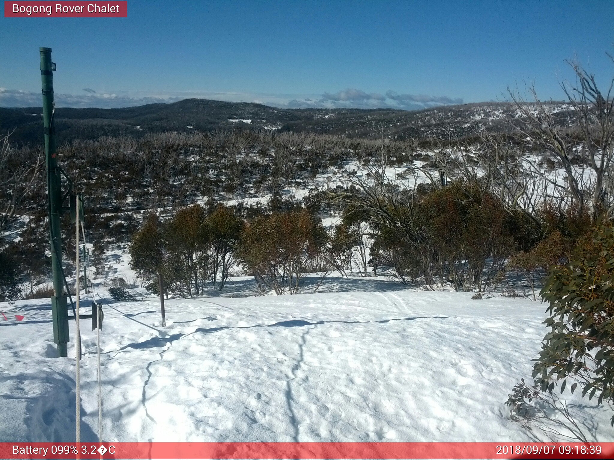 Bogong Web Cam 9:18am Friday 7th of September 2018