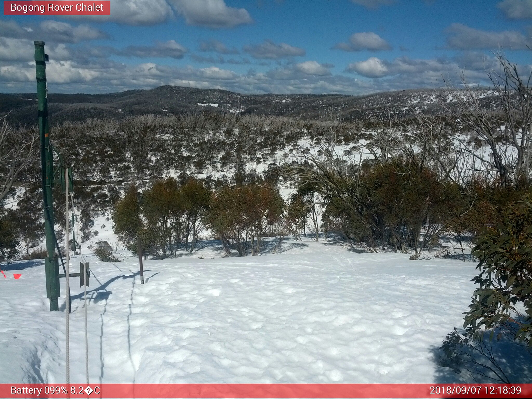 Bogong Web Cam 12:18pm Friday 7th of September 2018