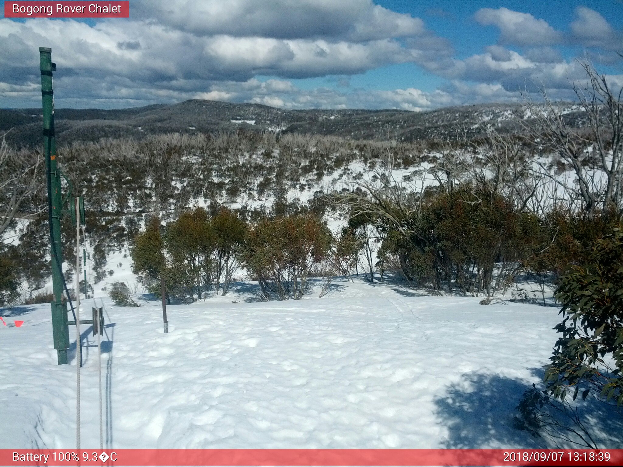 Bogong Web Cam 1:18pm Friday 7th of September 2018