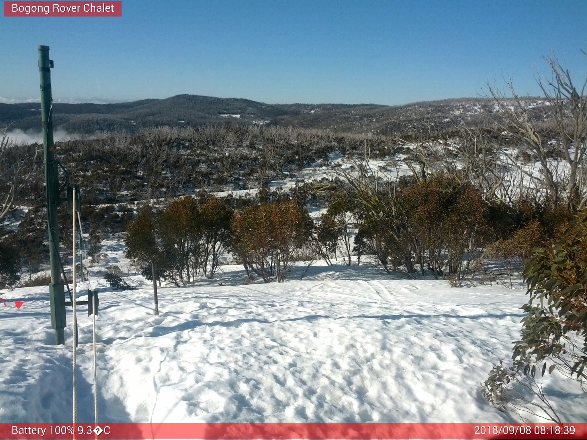 Bogong Web Cam 8:18am Saturday 8th of September 2018