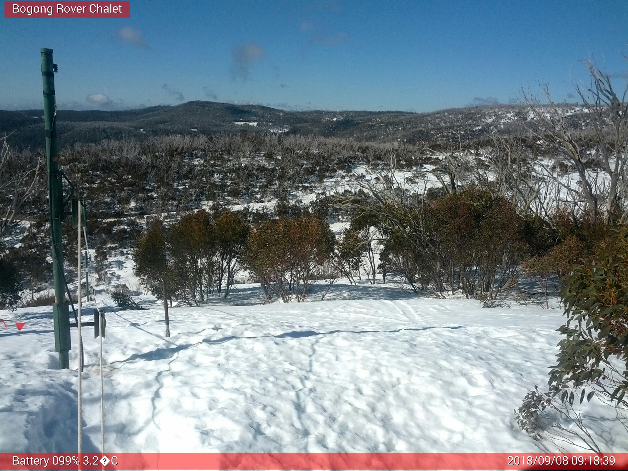 Bogong Web Cam 9:18am Saturday 8th of September 2018