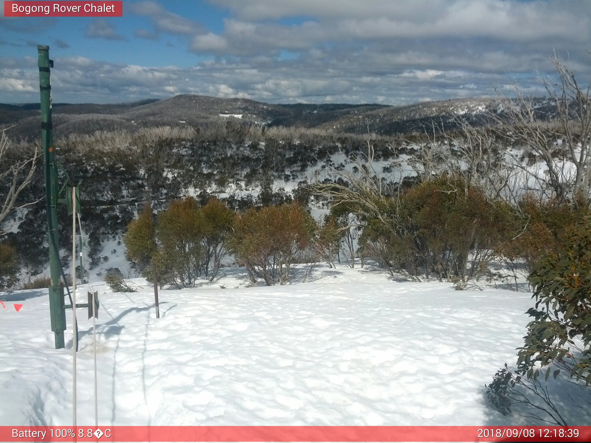 Bogong Web Cam 12:18pm Saturday 8th of September 2018