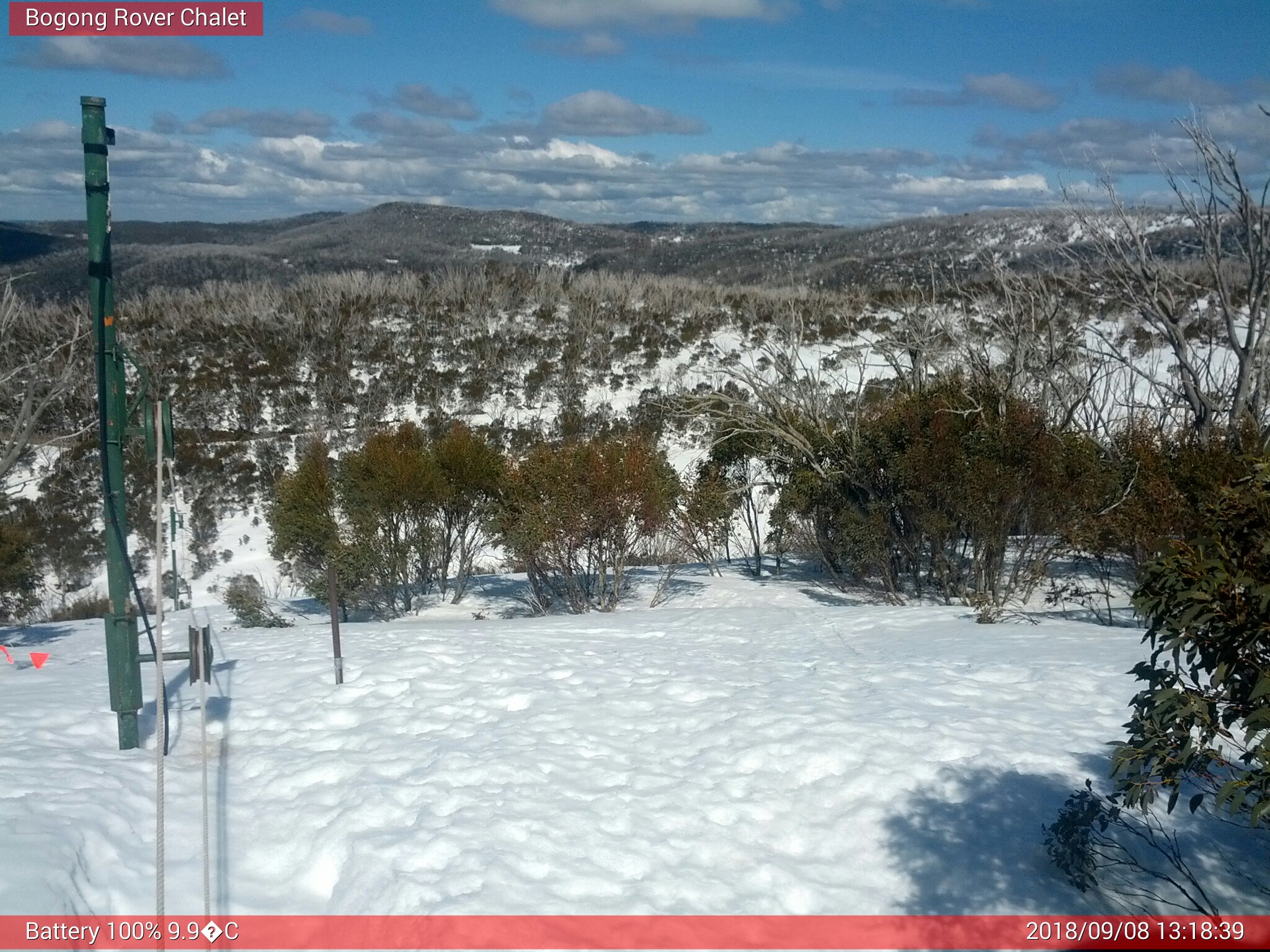 Bogong Web Cam 1:18pm Saturday 8th of September 2018