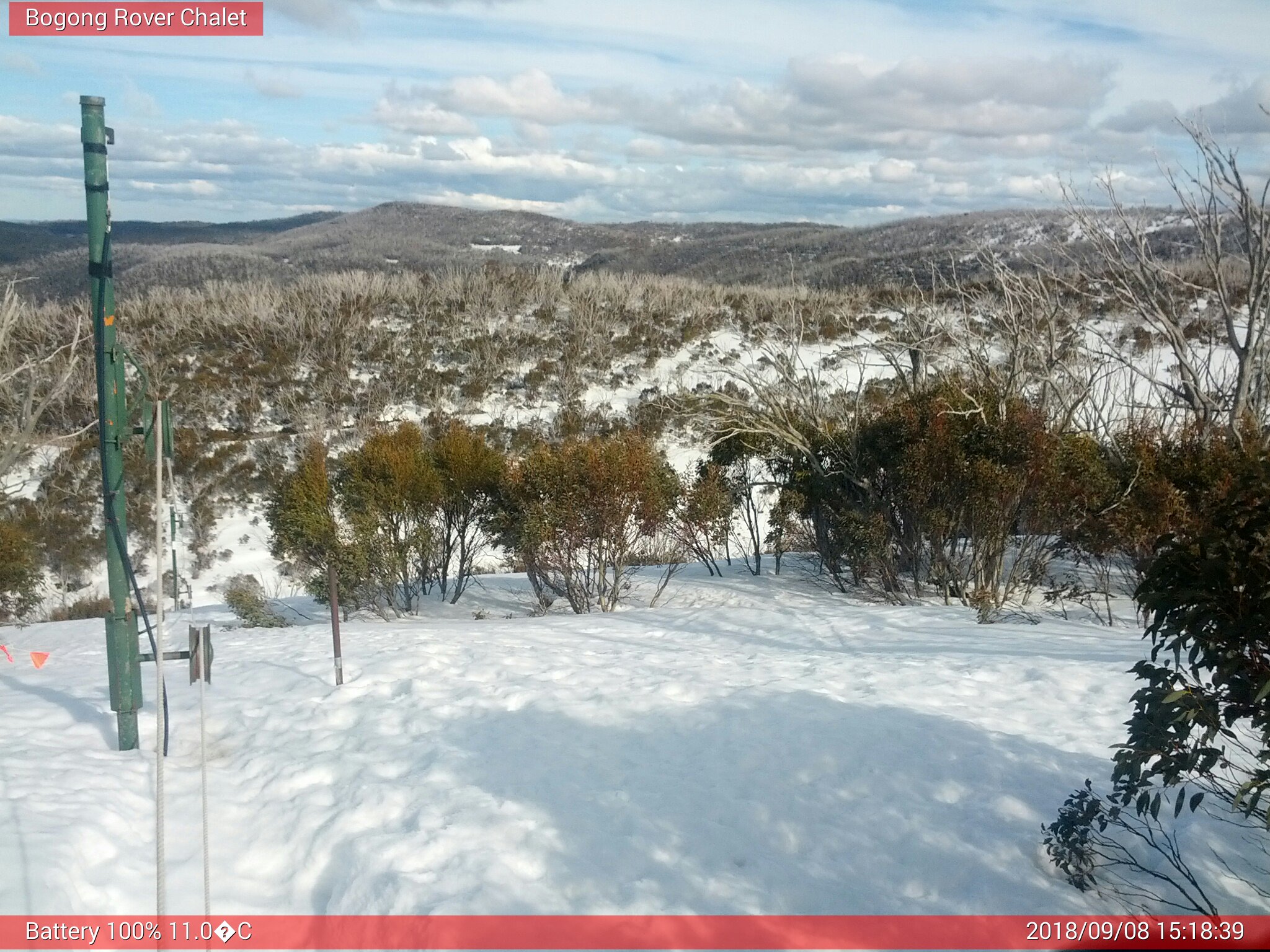 Bogong Web Cam 3:18pm Saturday 8th of September 2018