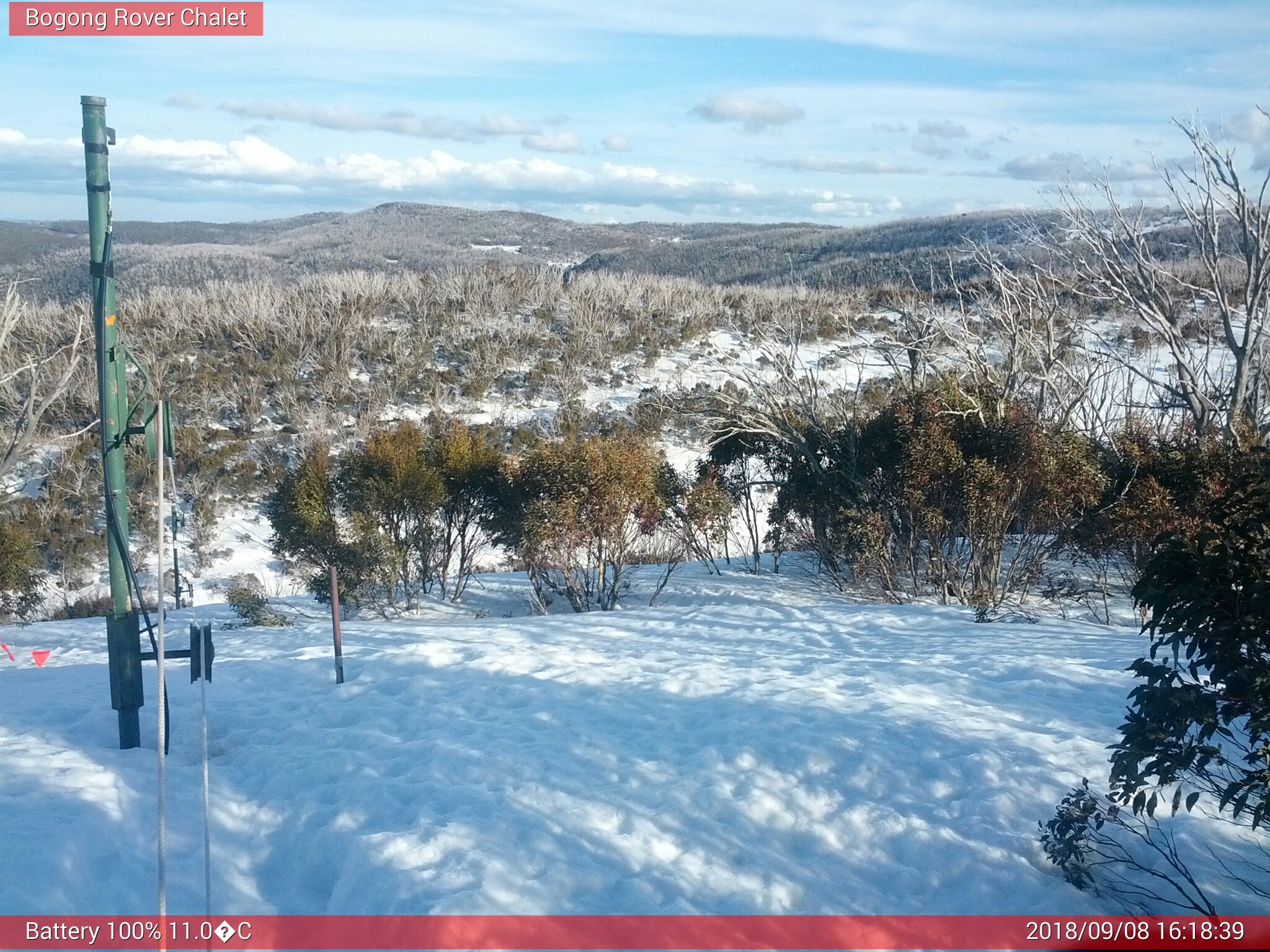 Bogong Web Cam 4:18pm Saturday 8th of September 2018