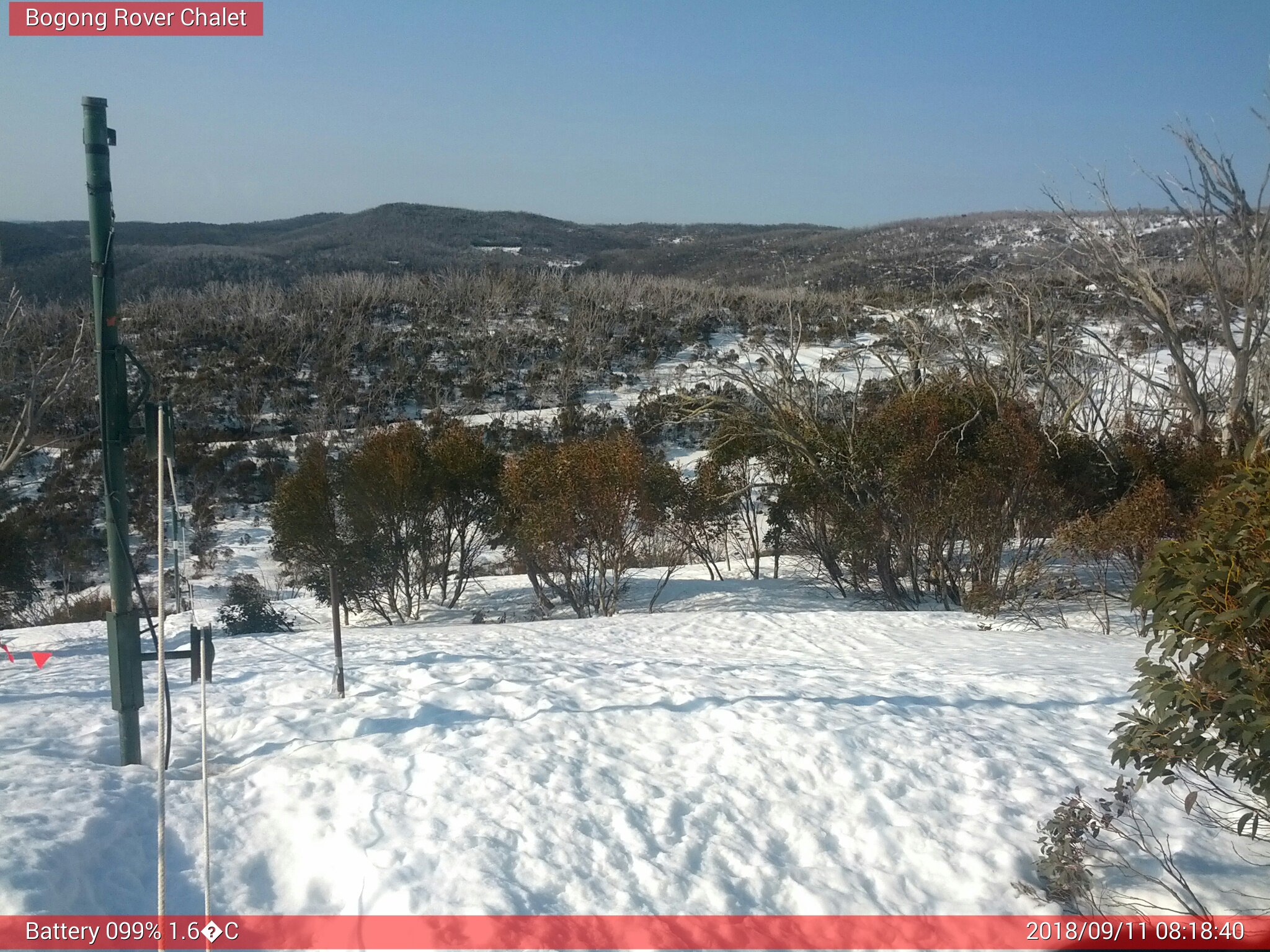 Bogong Web Cam 8:18am Tuesday 11th of September 2018