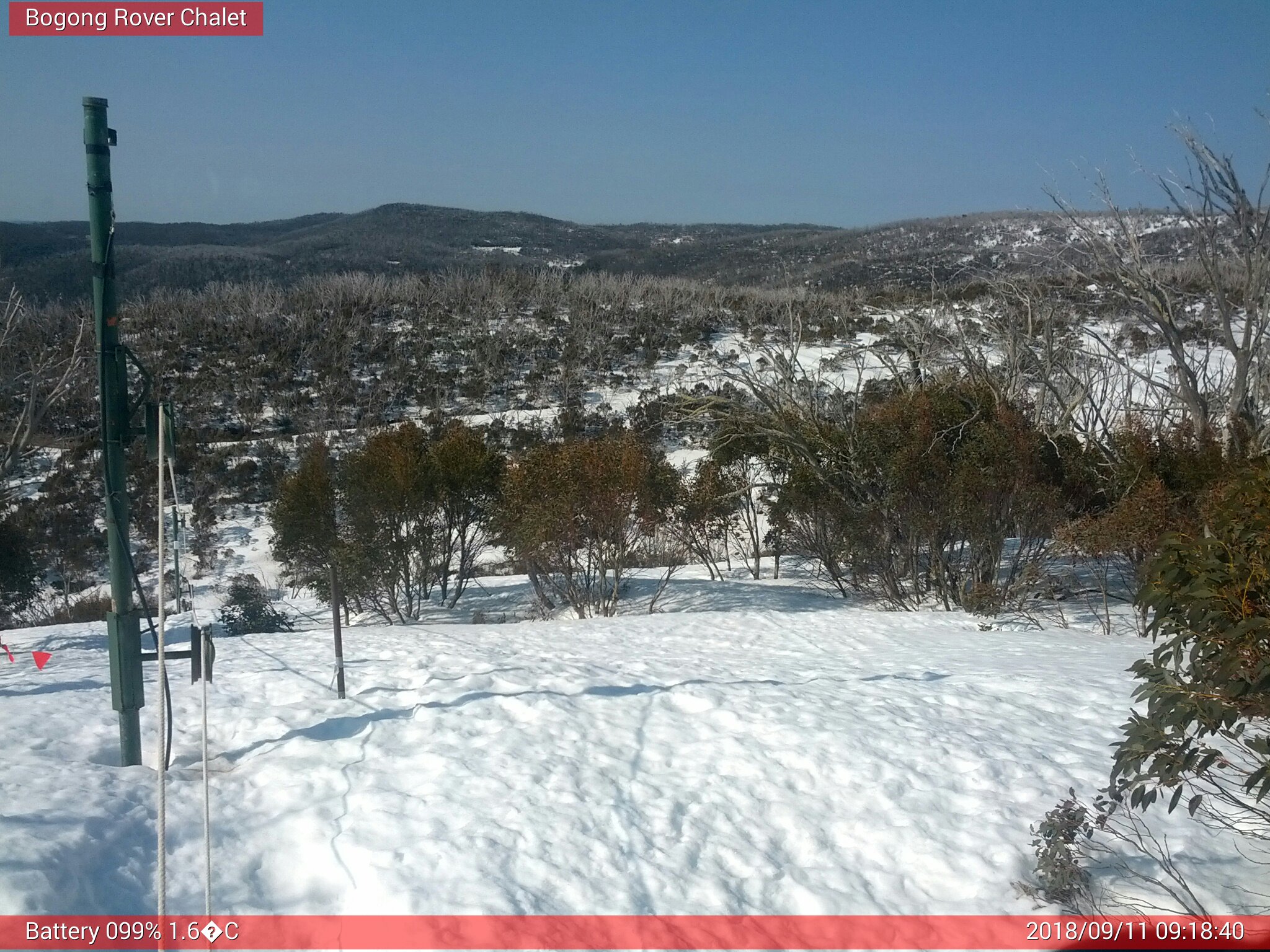 Bogong Web Cam 9:18am Tuesday 11th of September 2018