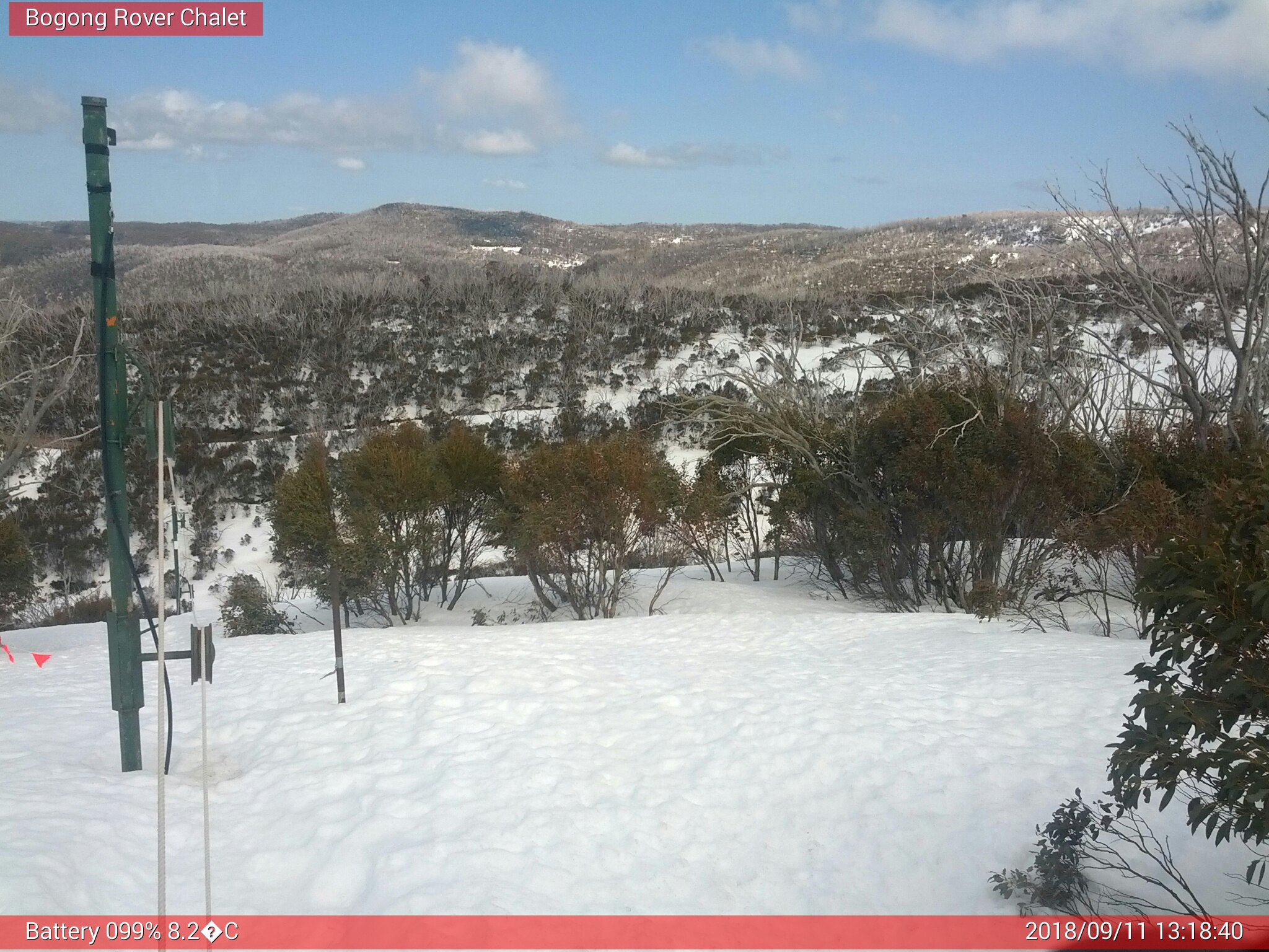 Bogong Web Cam 1:18pm Tuesday 11th of September 2018