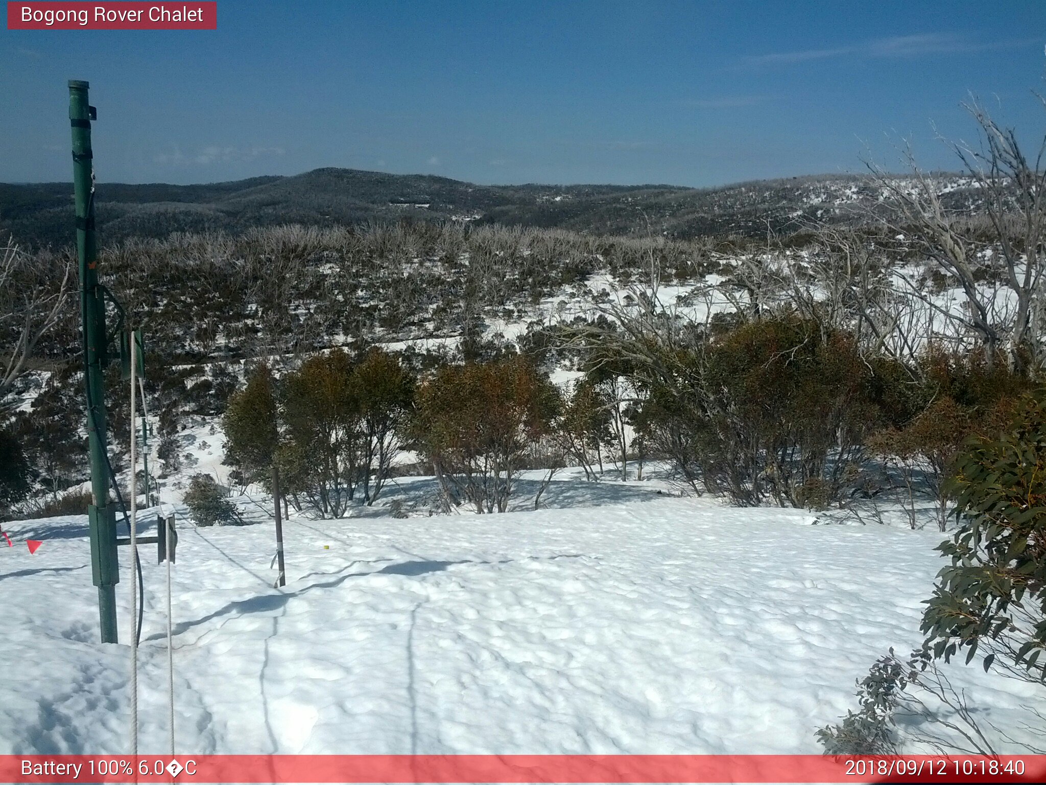 Bogong Web Cam 10:18am Wednesday 12th of September 2018