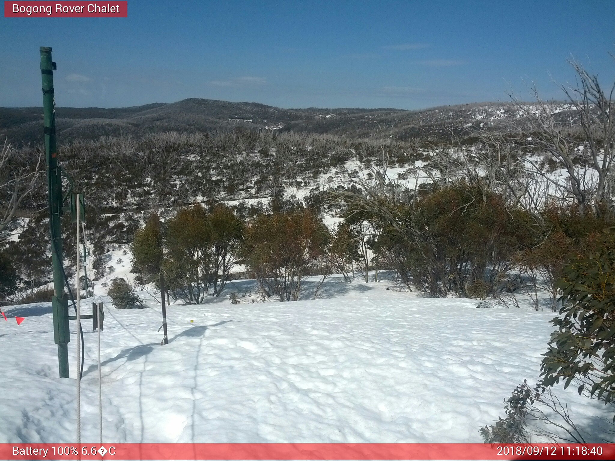 Bogong Web Cam 11:18am Wednesday 12th of September 2018