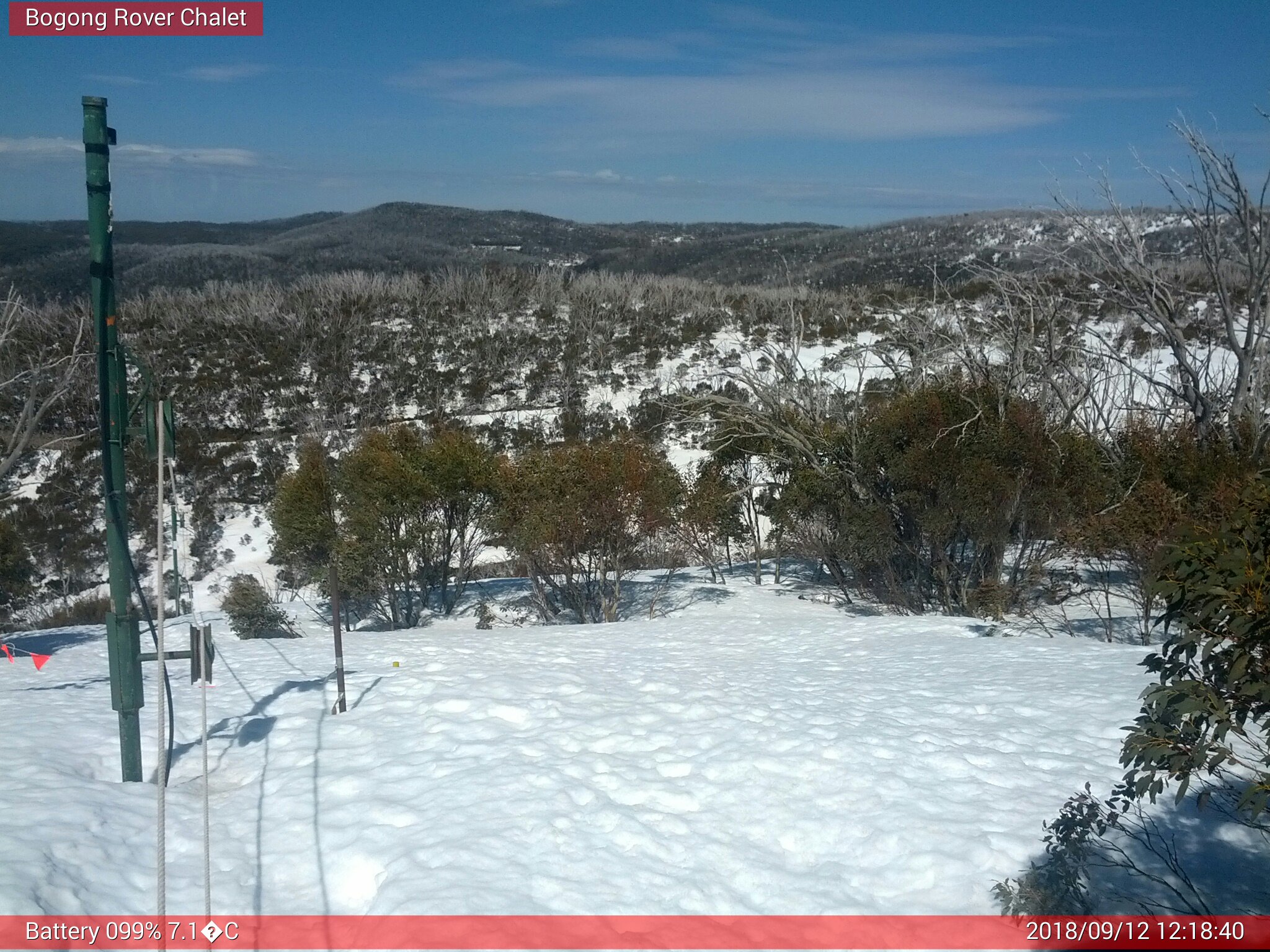 Bogong Web Cam 12:18pm Wednesday 12th of September 2018