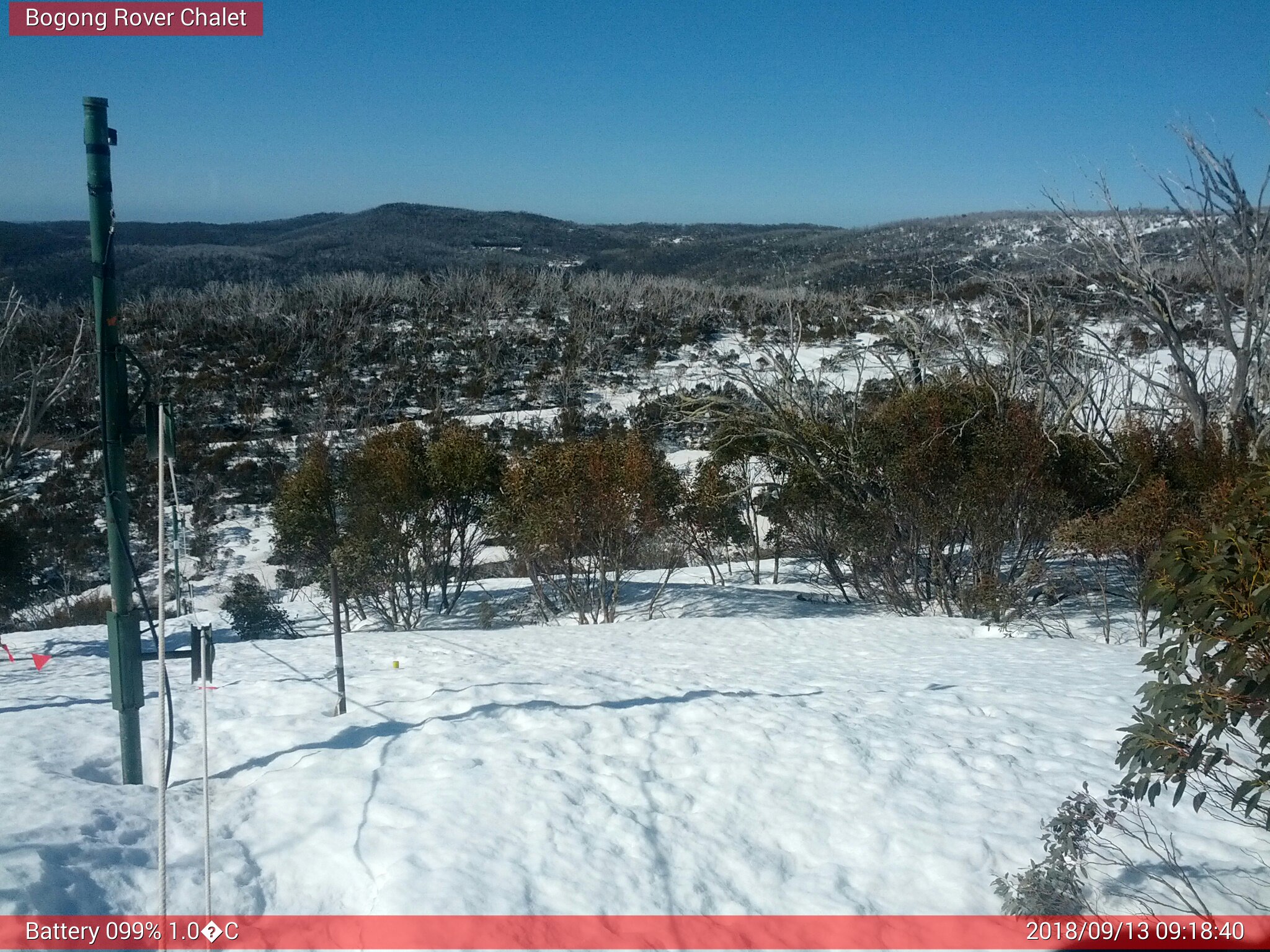 Bogong Web Cam 9:18am Thursday 13th of September 2018