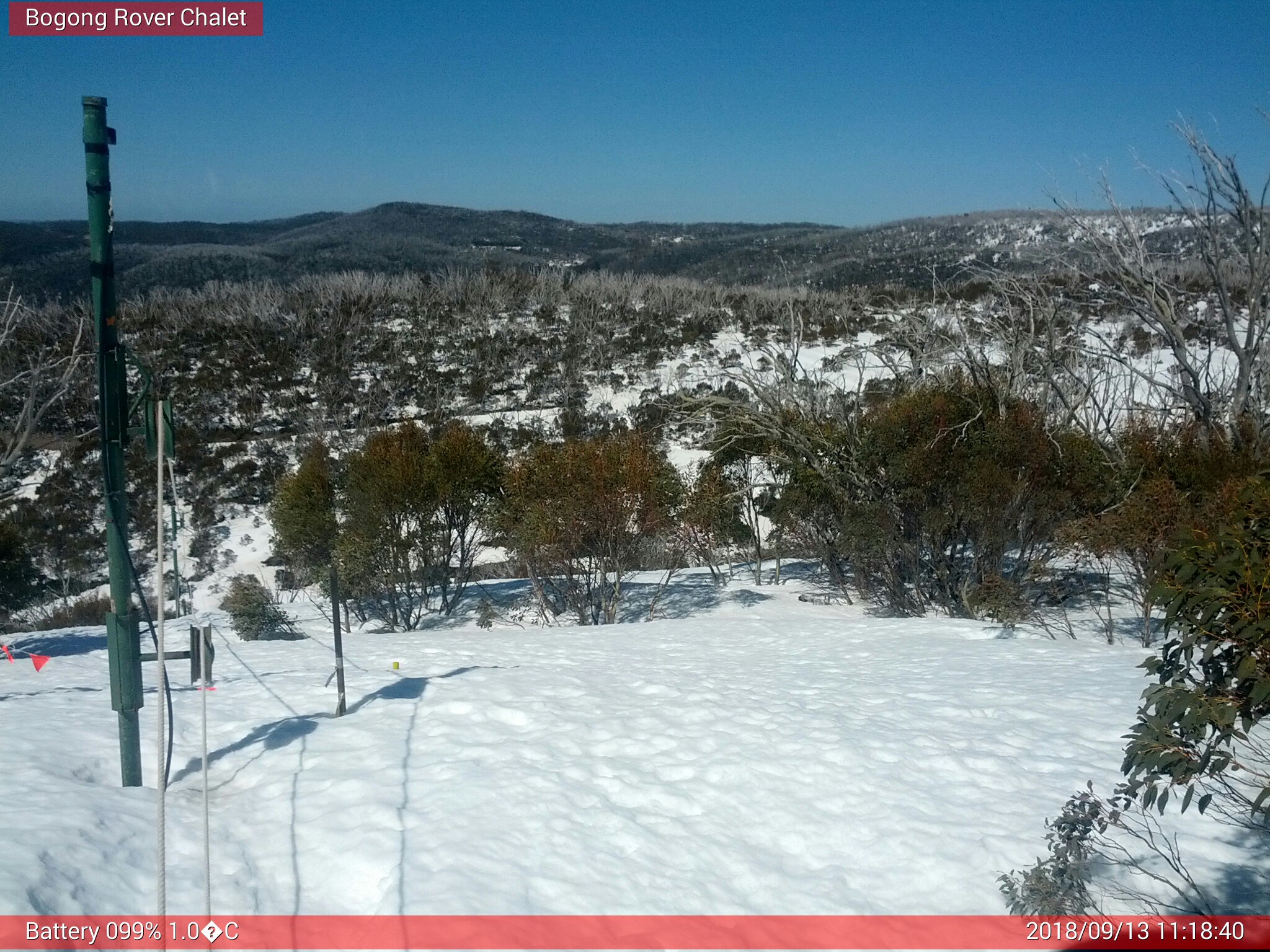 Bogong Web Cam 11:18am Thursday 13th of September 2018