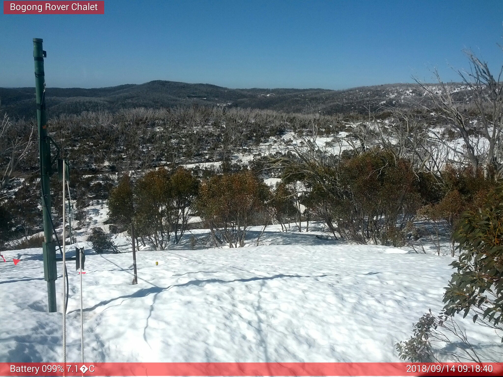 Bogong Web Cam 9:18am Friday 14th of September 2018