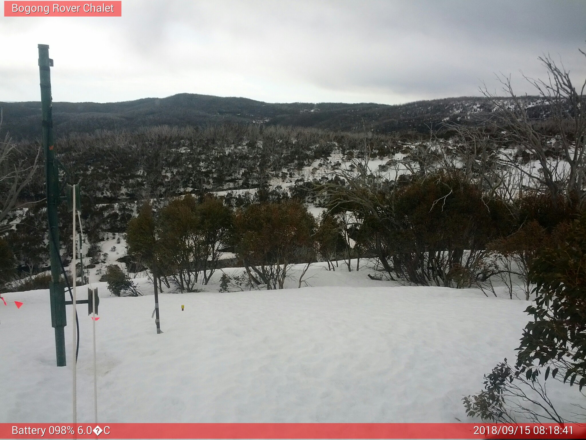 Bogong Web Cam 8:18am Saturday 15th of September 2018