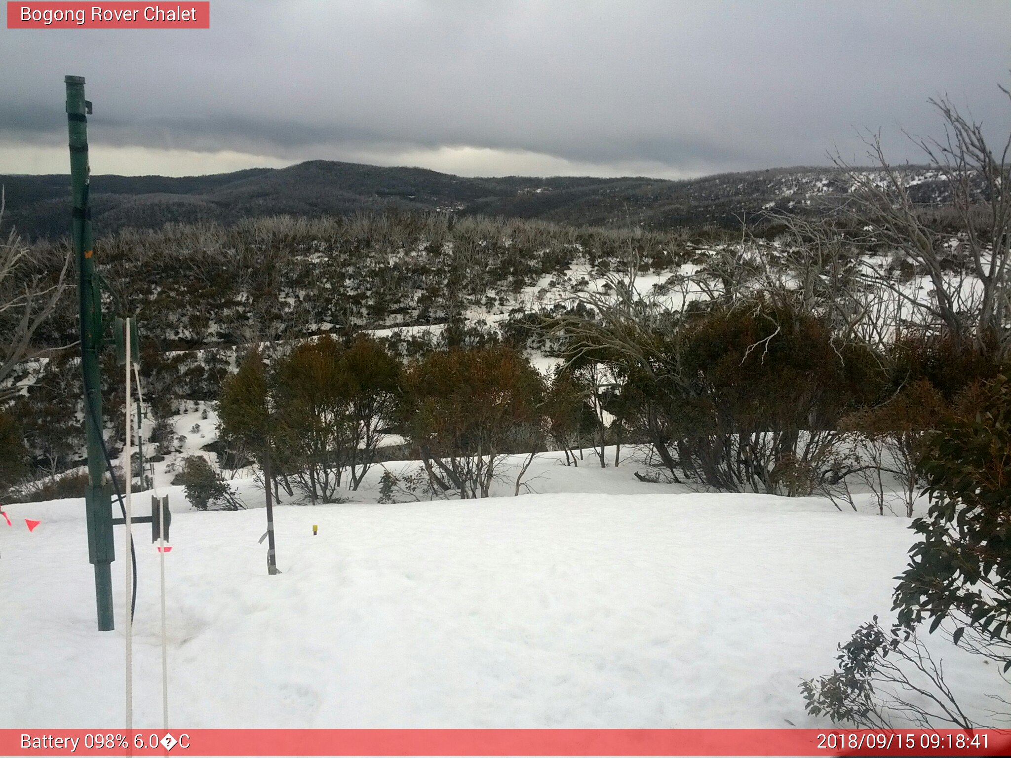 Bogong Web Cam 9:18am Saturday 15th of September 2018