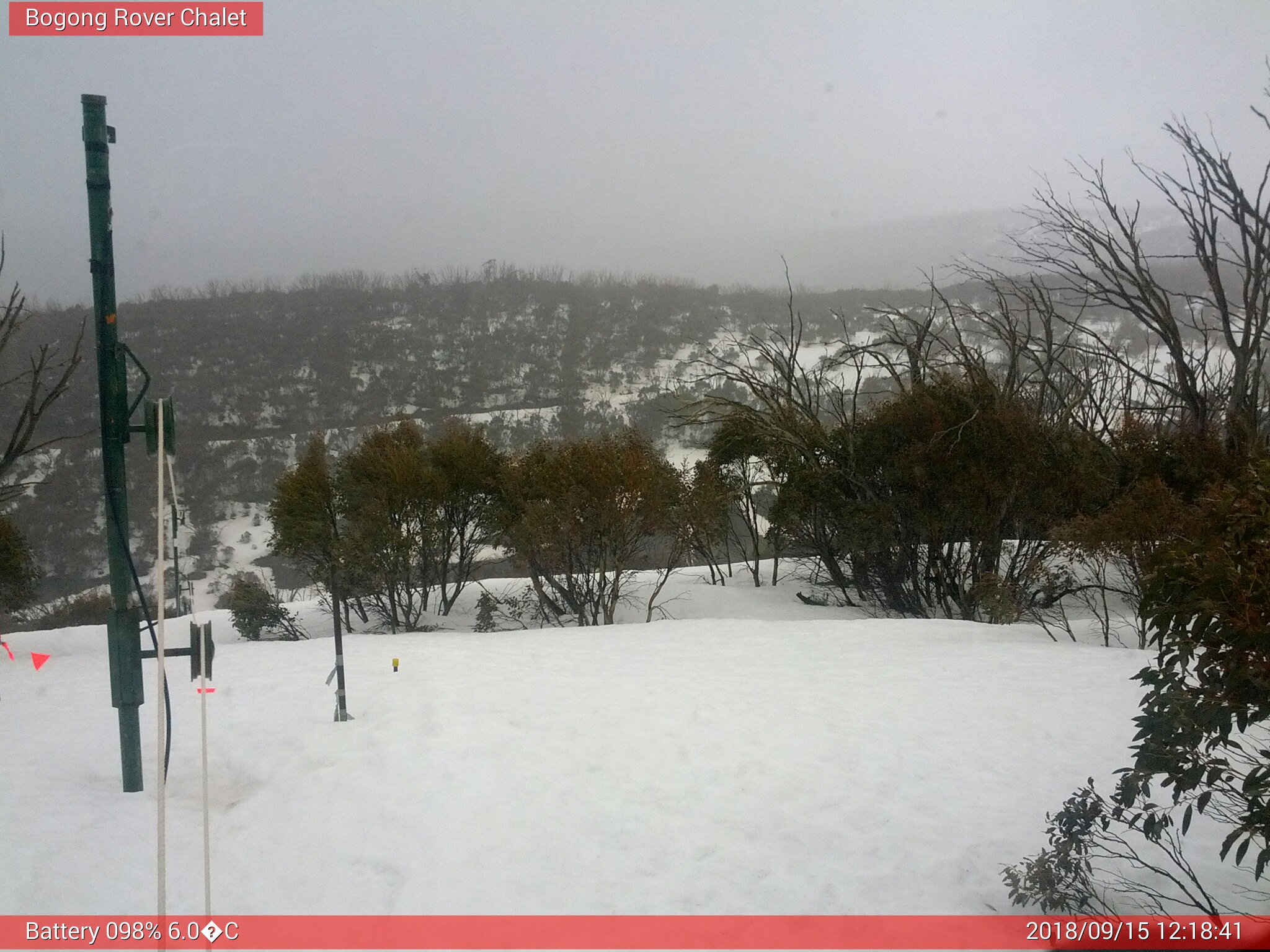 Bogong Web Cam 12:18pm Saturday 15th of September 2018