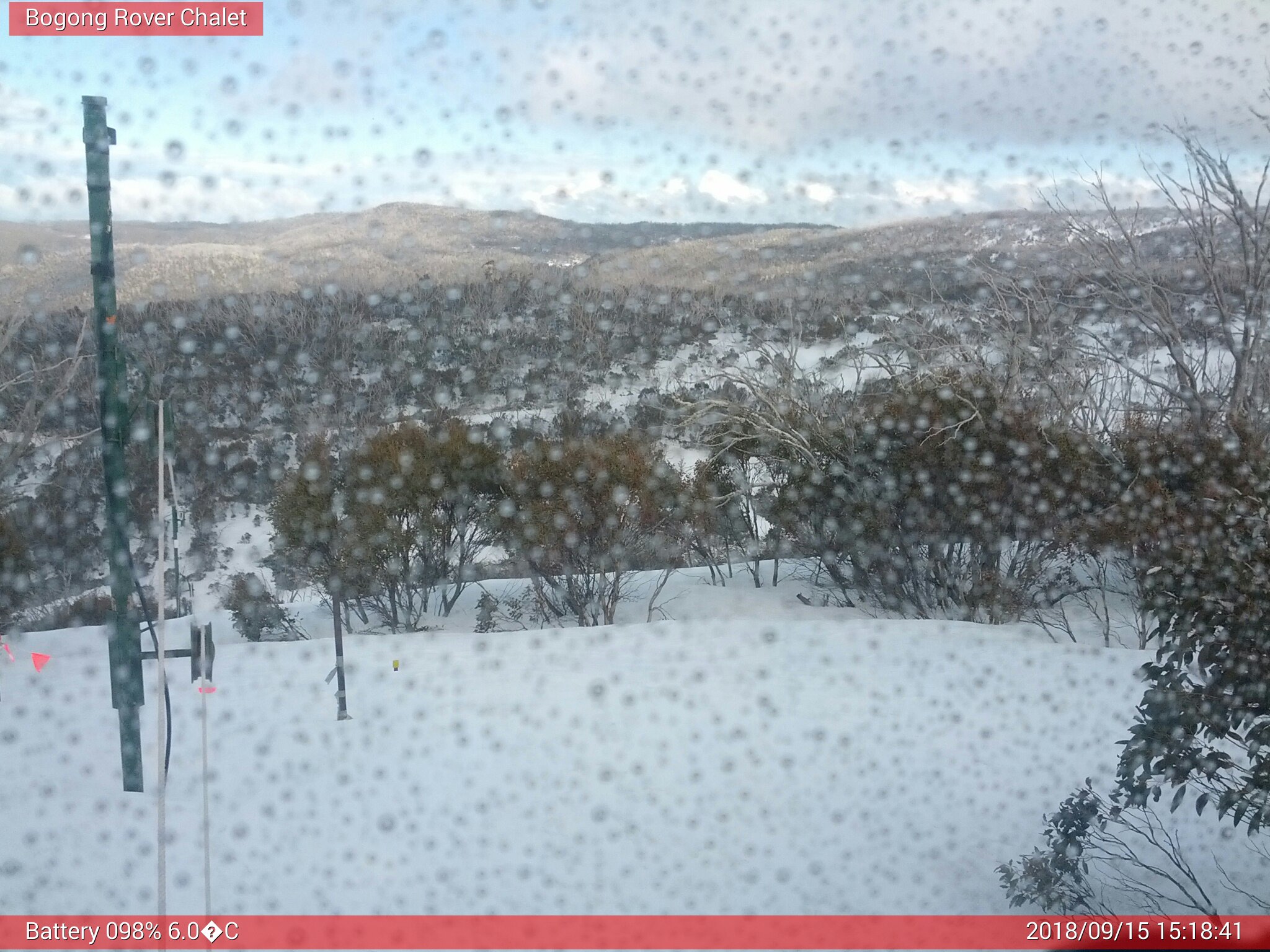 Bogong Web Cam 3:18pm Saturday 15th of September 2018