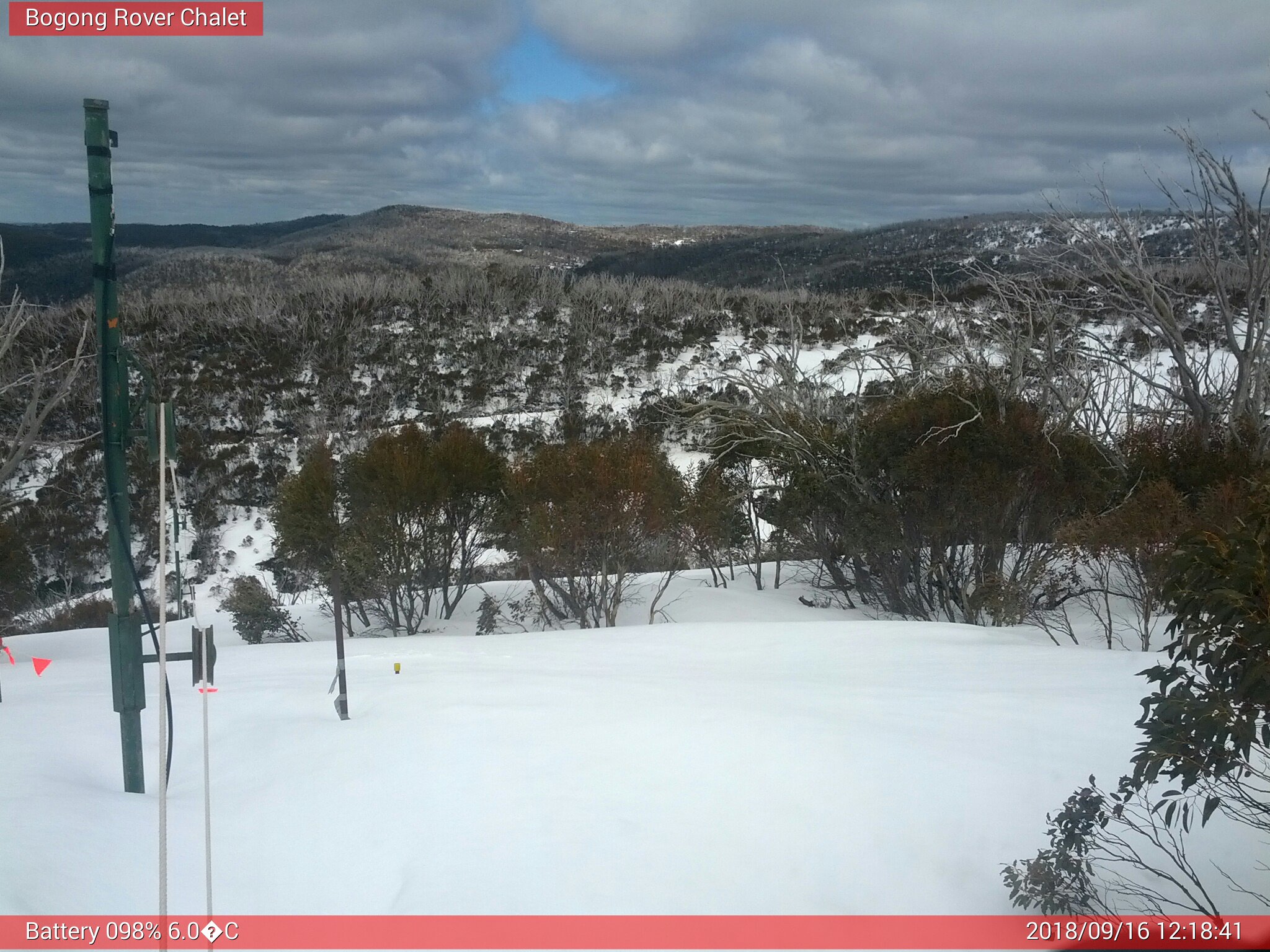 Bogong Web Cam 12:18pm Sunday 16th of September 2018