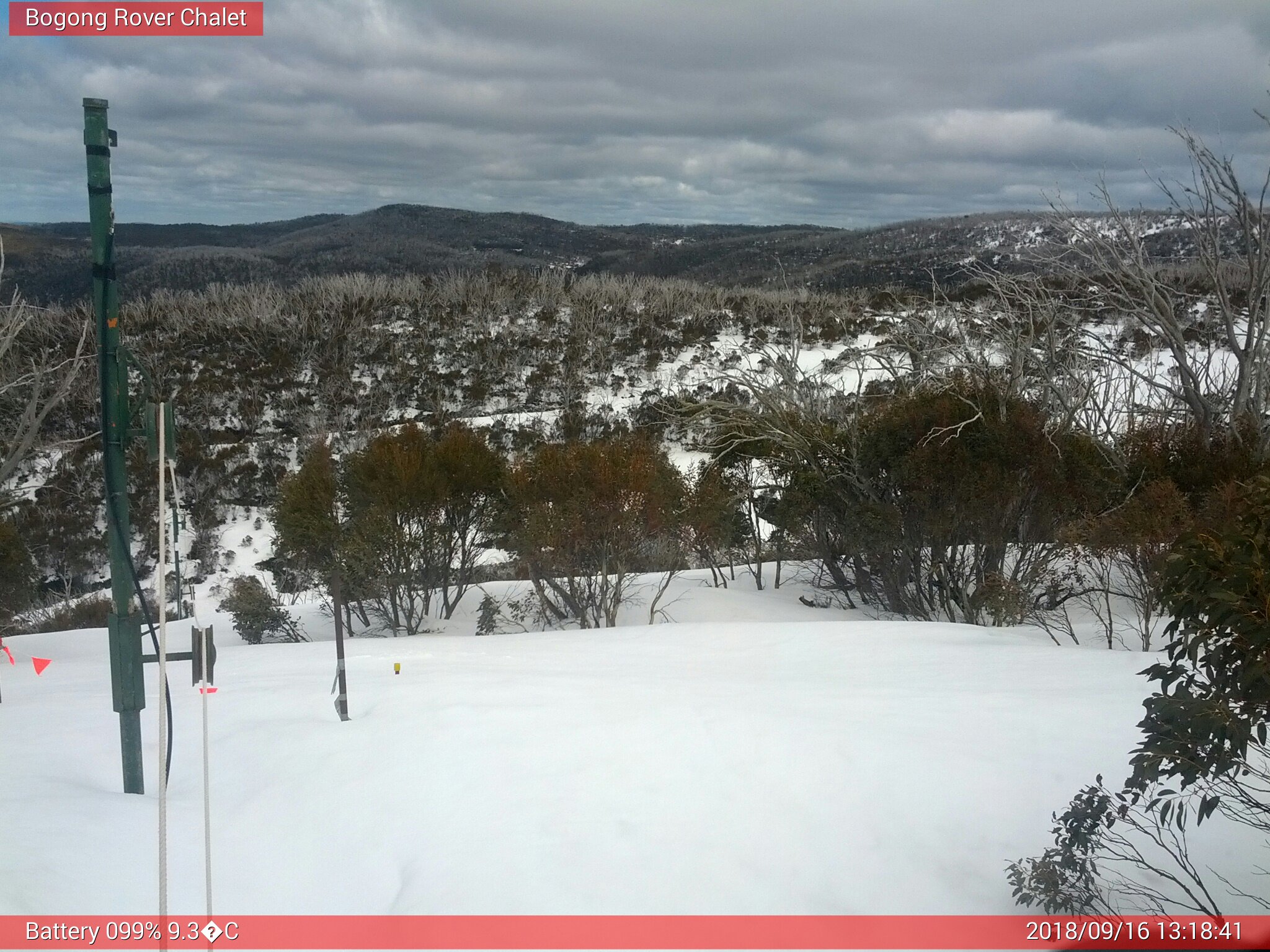 Bogong Web Cam 1:18pm Sunday 16th of September 2018