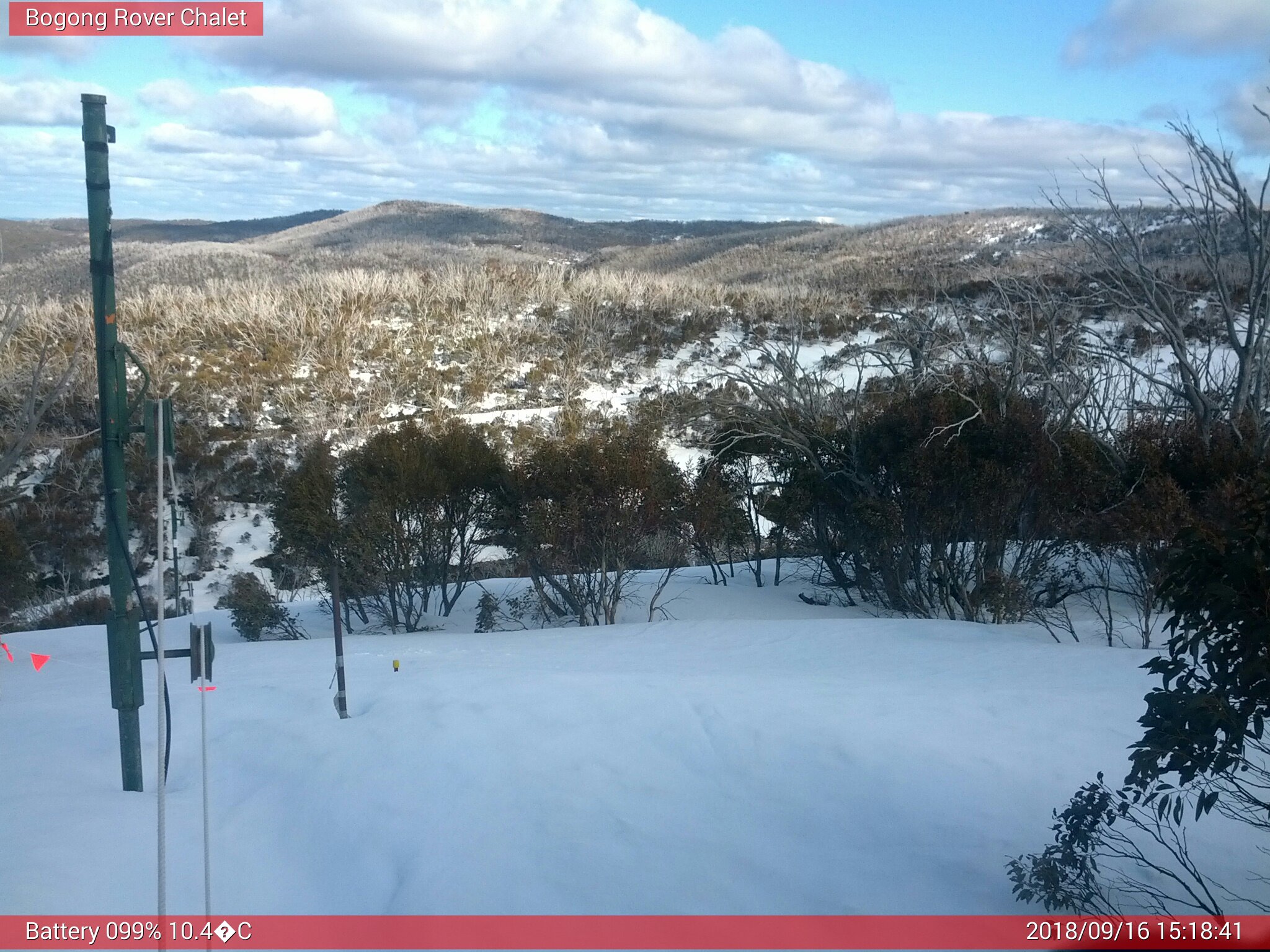 Bogong Web Cam 3:18pm Sunday 16th of September 2018