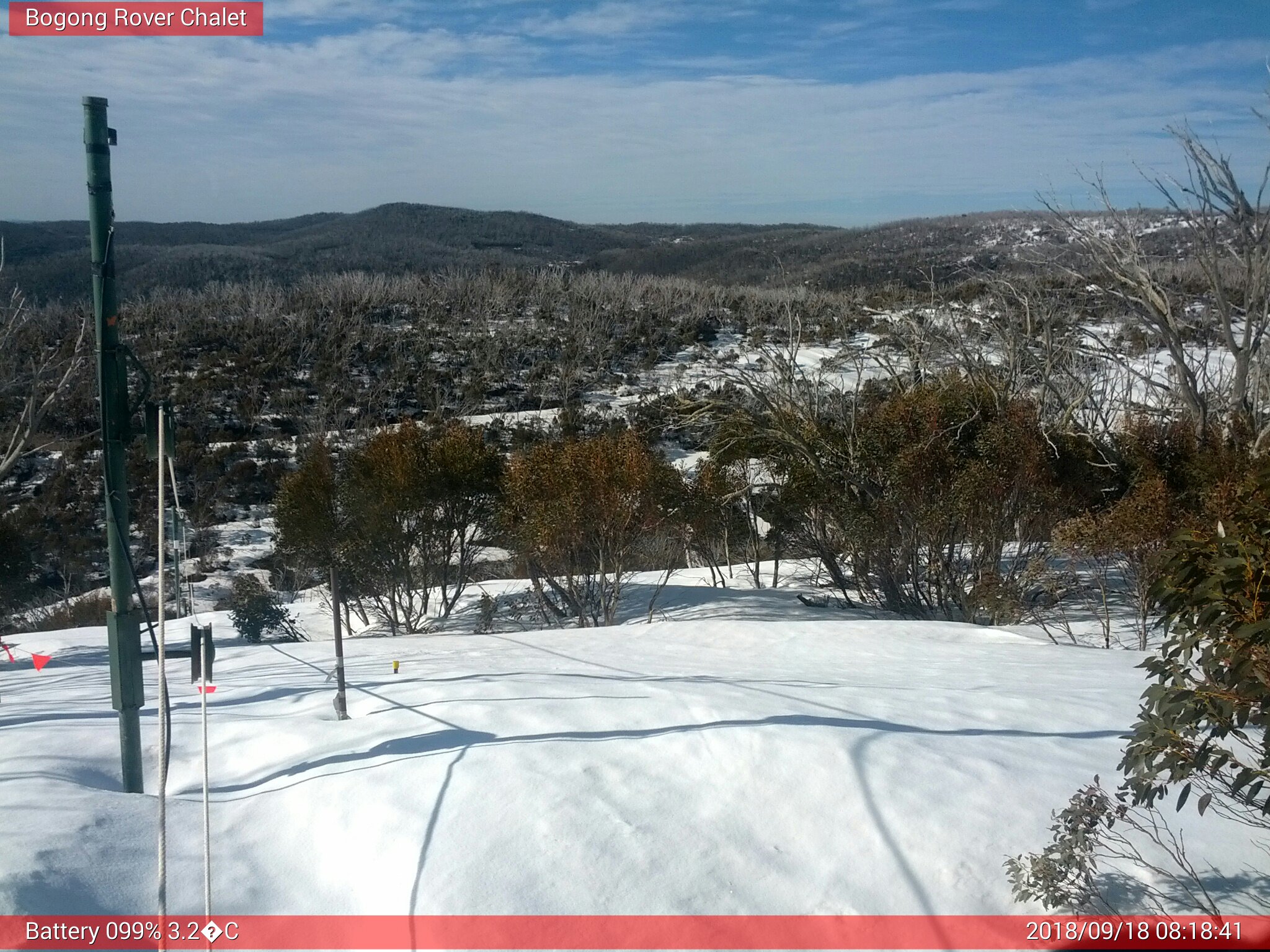 Bogong Web Cam 8:18am Tuesday 18th of September 2018