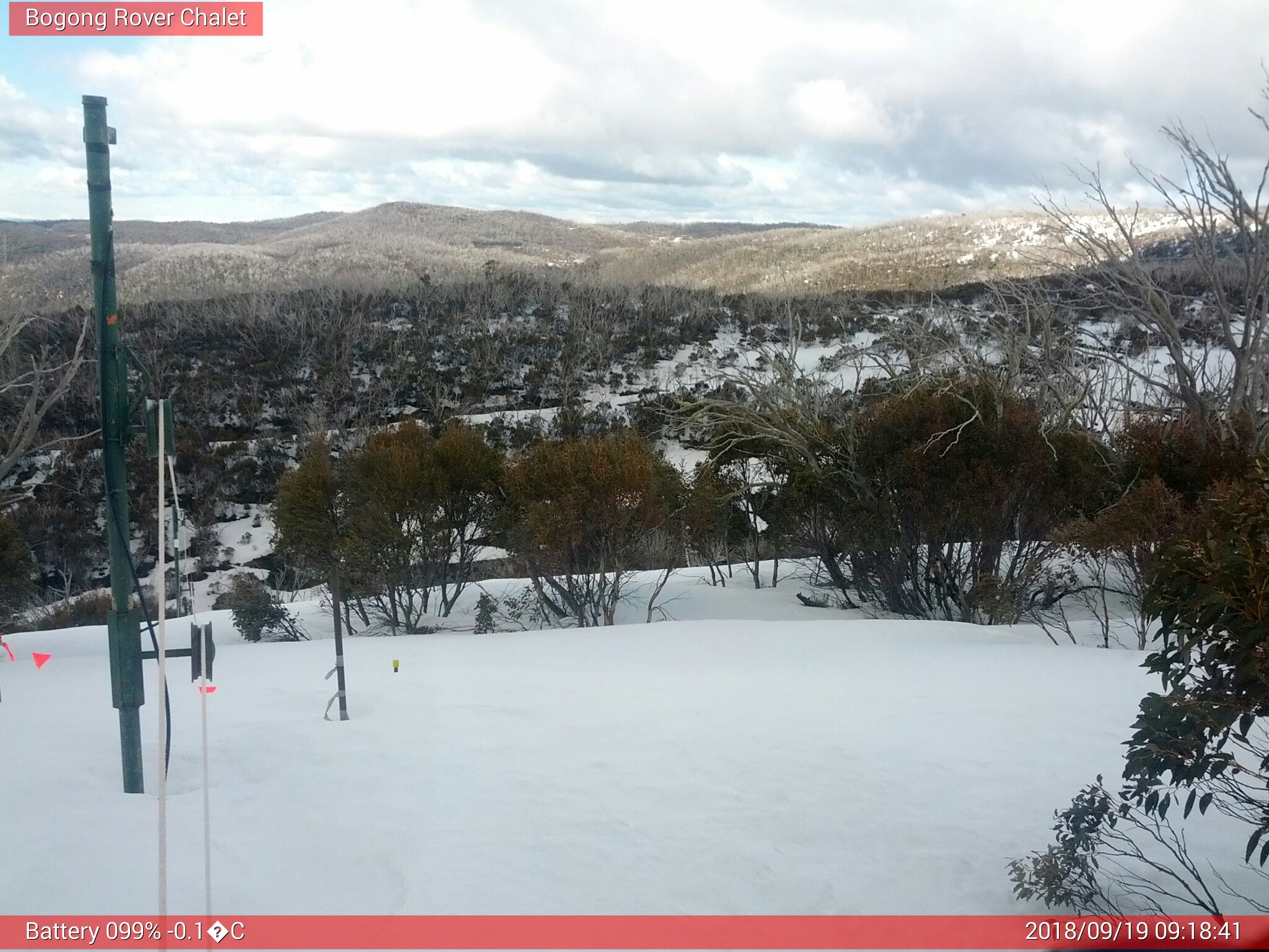 Bogong Web Cam 9:18am Wednesday 19th of September 2018