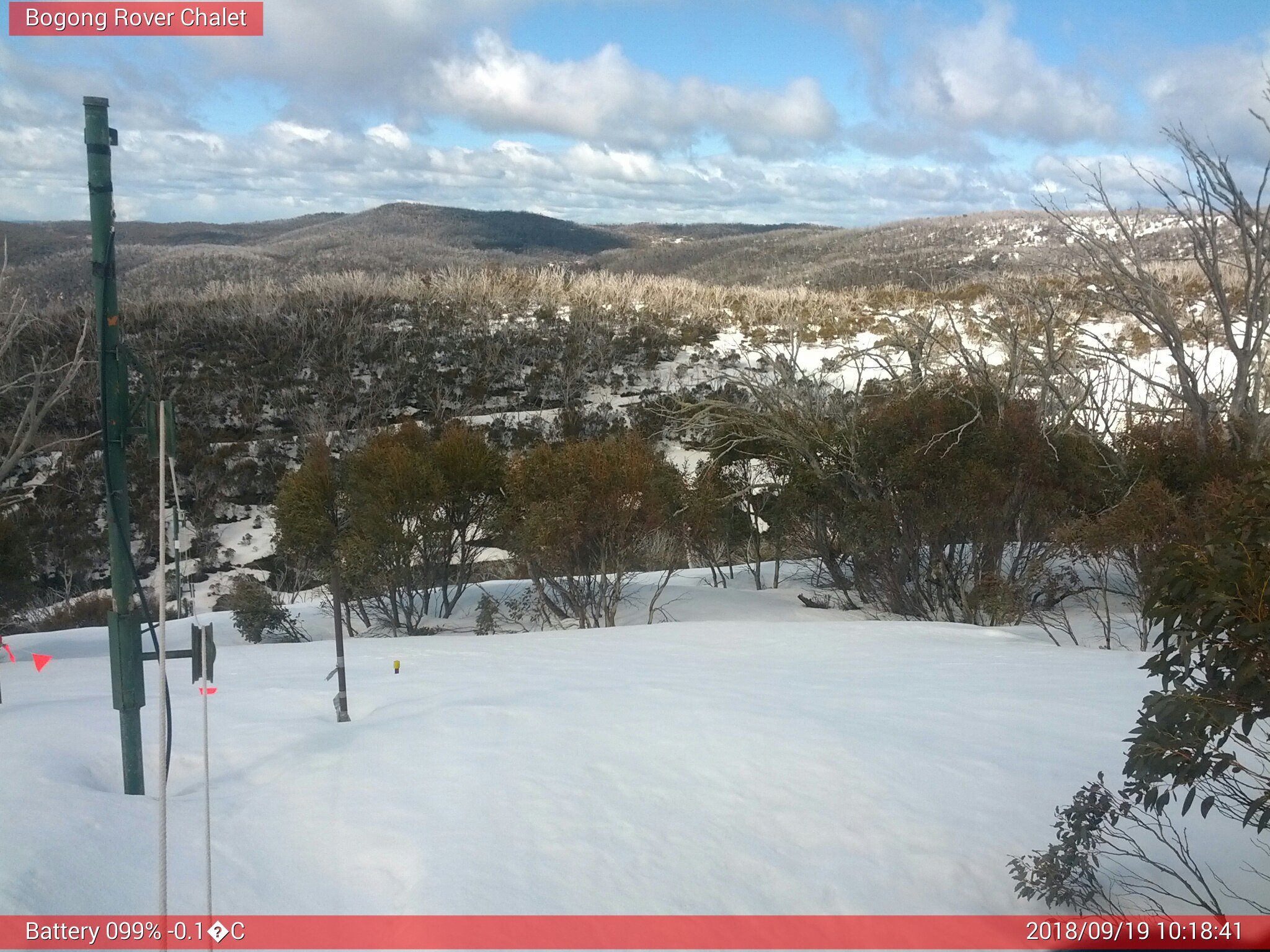 Bogong Web Cam 10:18am Wednesday 19th of September 2018