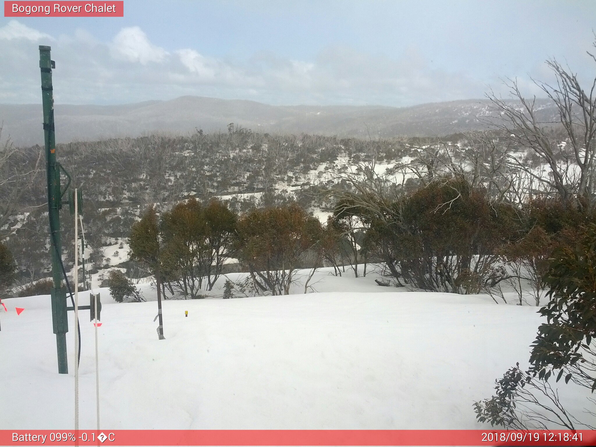 Bogong Web Cam 12:18pm Wednesday 19th of September 2018