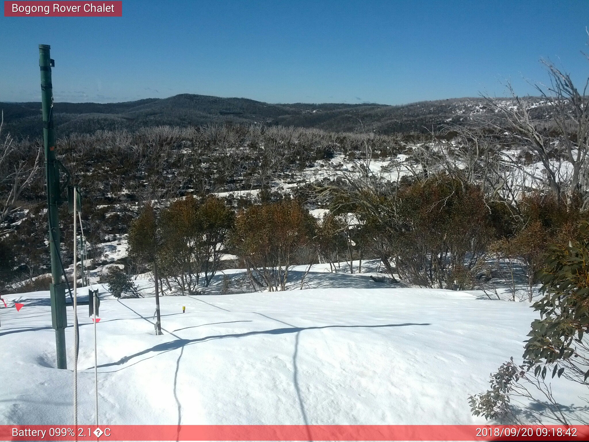 Bogong Web Cam 9:18am Thursday 20th of September 2018