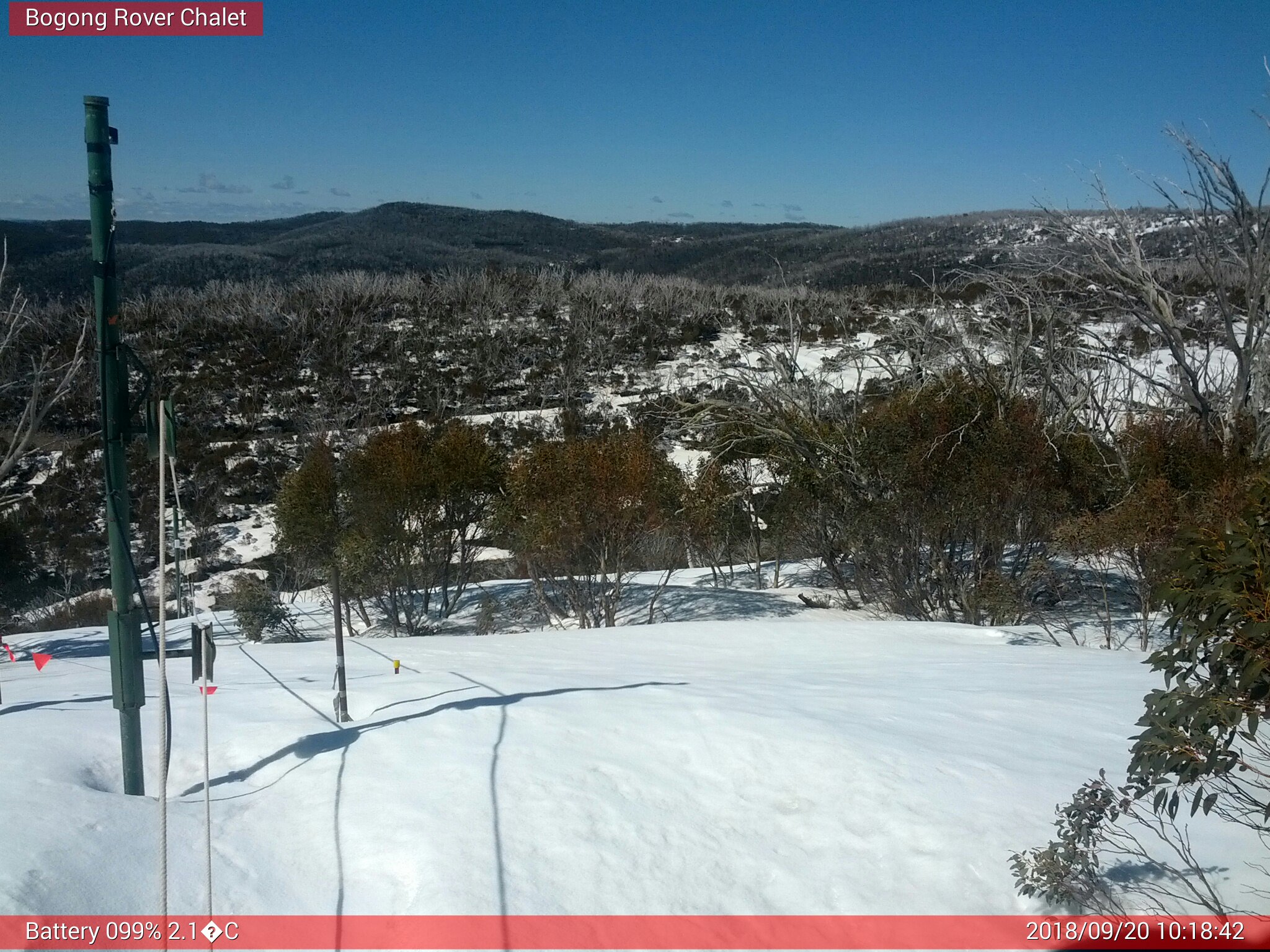 Bogong Web Cam 10:18am Thursday 20th of September 2018